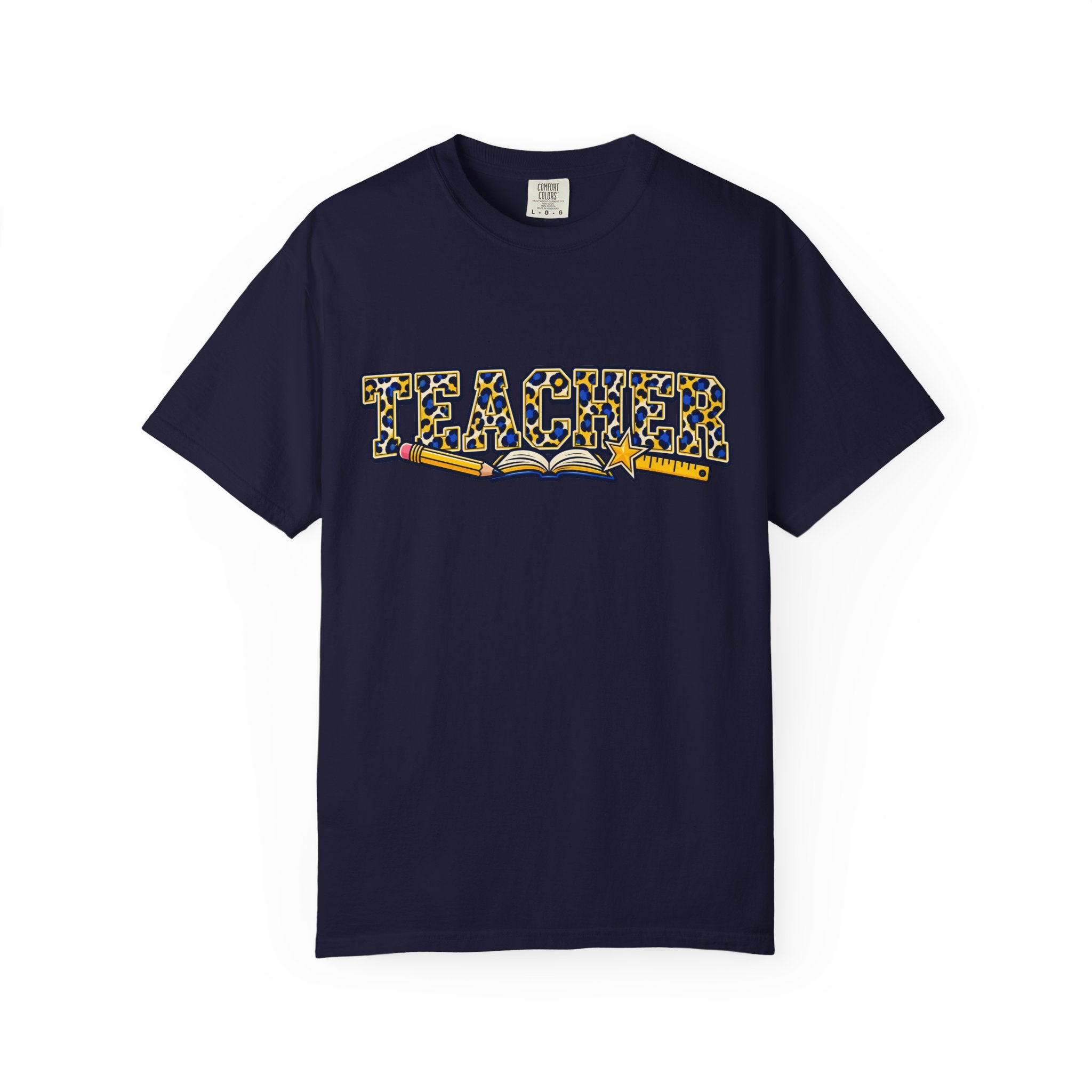 Leopard Print Teacher Comfort Colors® Heavyweight Tee 🍎✏️