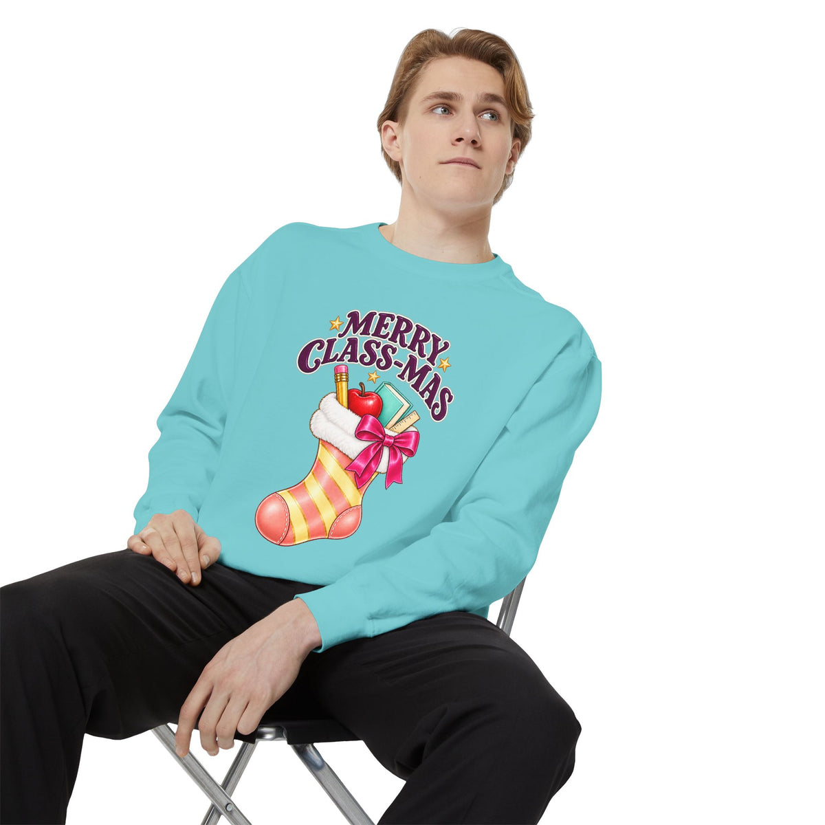 Merry Class-mas Sweatshirt – Cute Christmas Stocking Teacher Holiday Sweater
