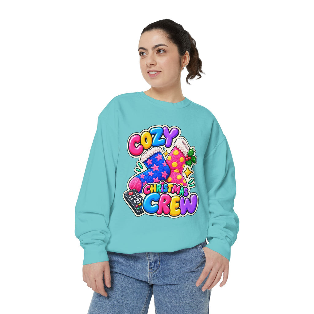 Cozy Christmas Crew Crewneck Sweatshirt 🧦🎄📺