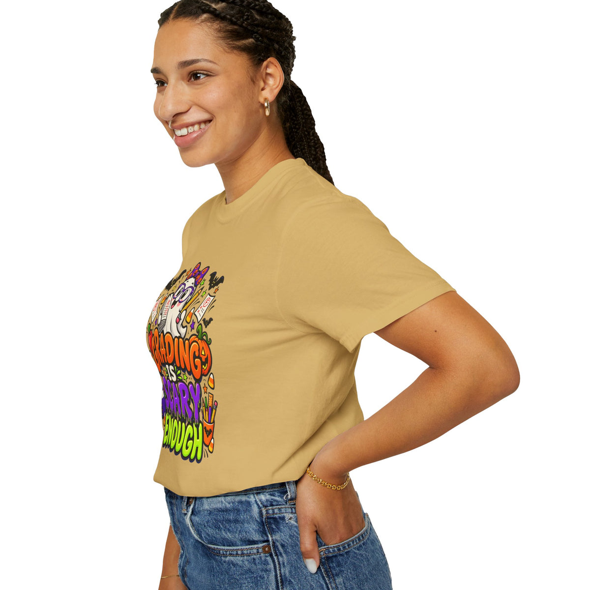 Grading Is Scary Enough T-Shirt — Halloween Teacher Funny Tee