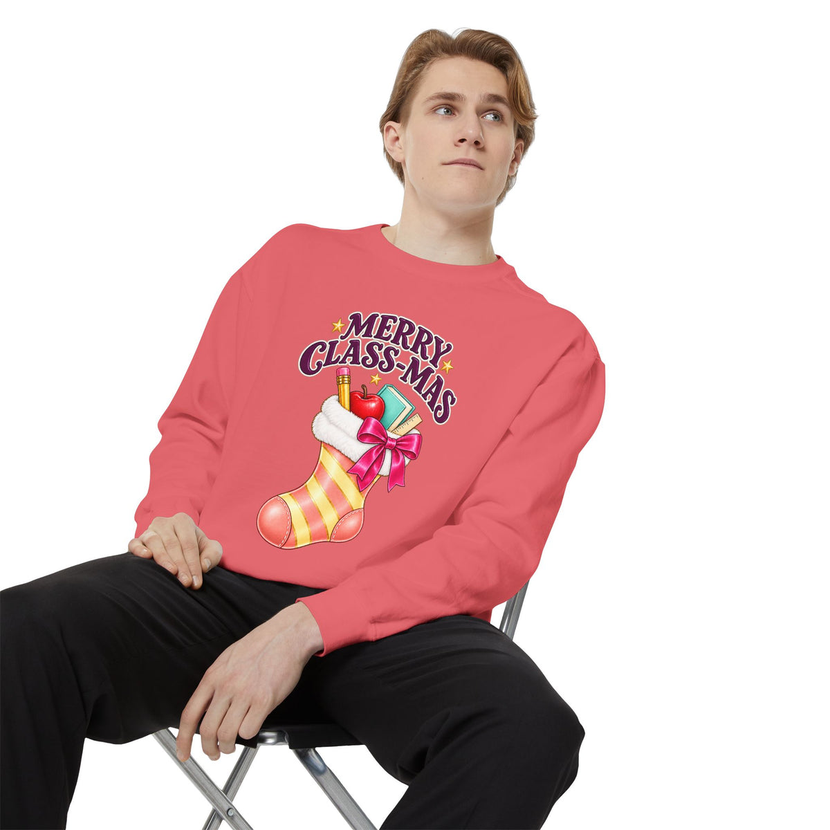 Merry Class-mas Sweatshirt – Cute Christmas Stocking Teacher Holiday Sweater