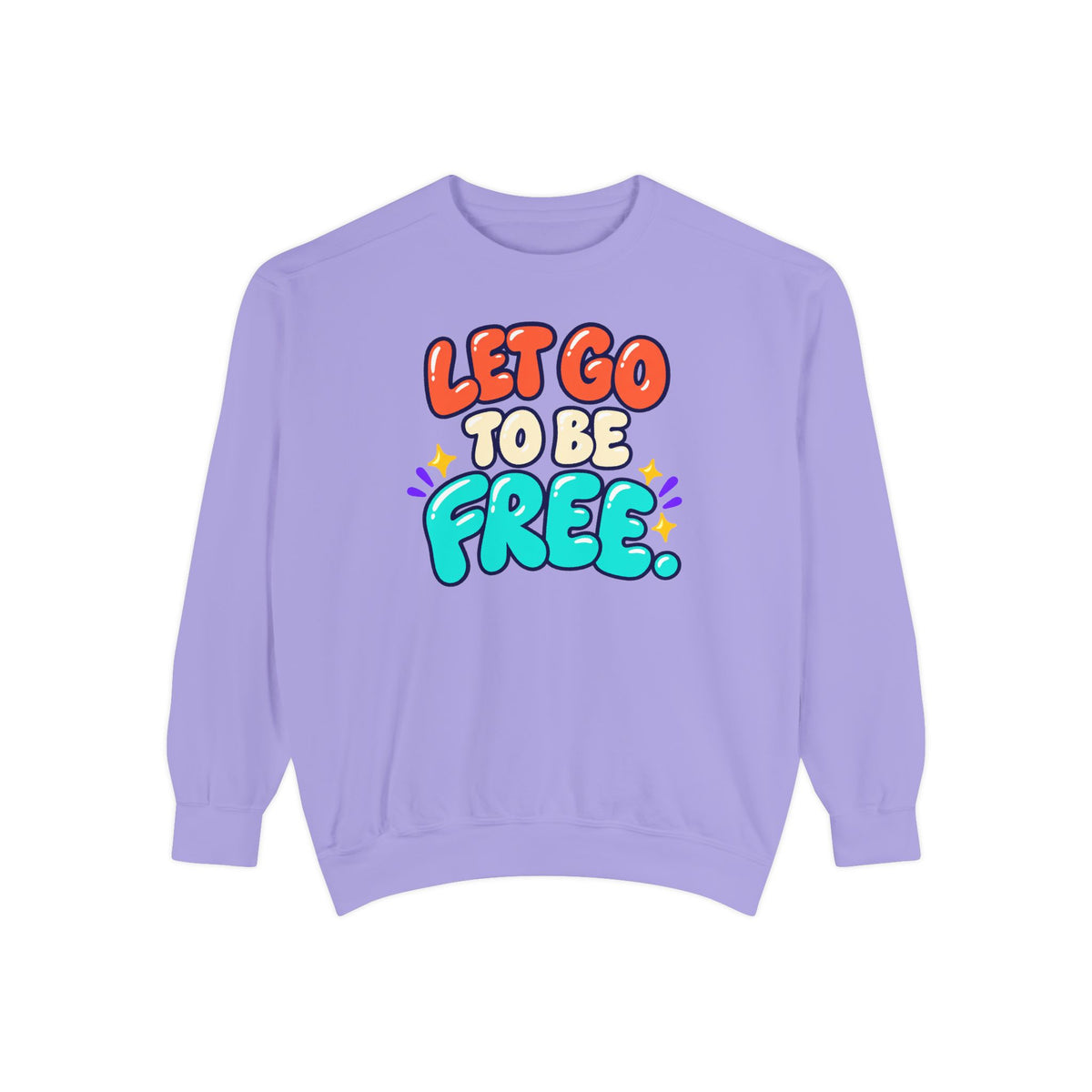 Let Go to Be Free Relaxed-Fit Sweatshirt — Lavender & Gray