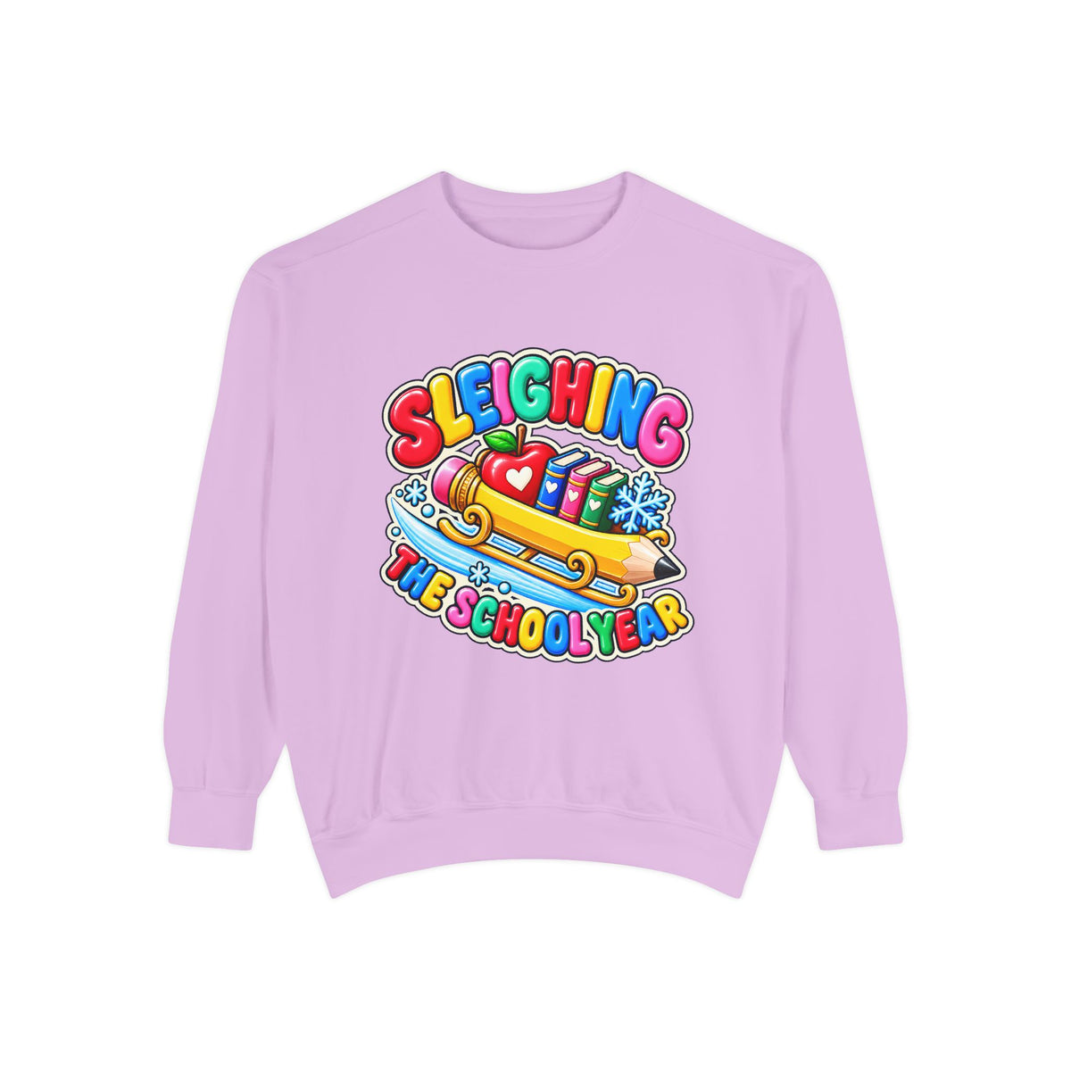 Sleighing the School Year Christmas Sweatshirt 📚🍎❄️
