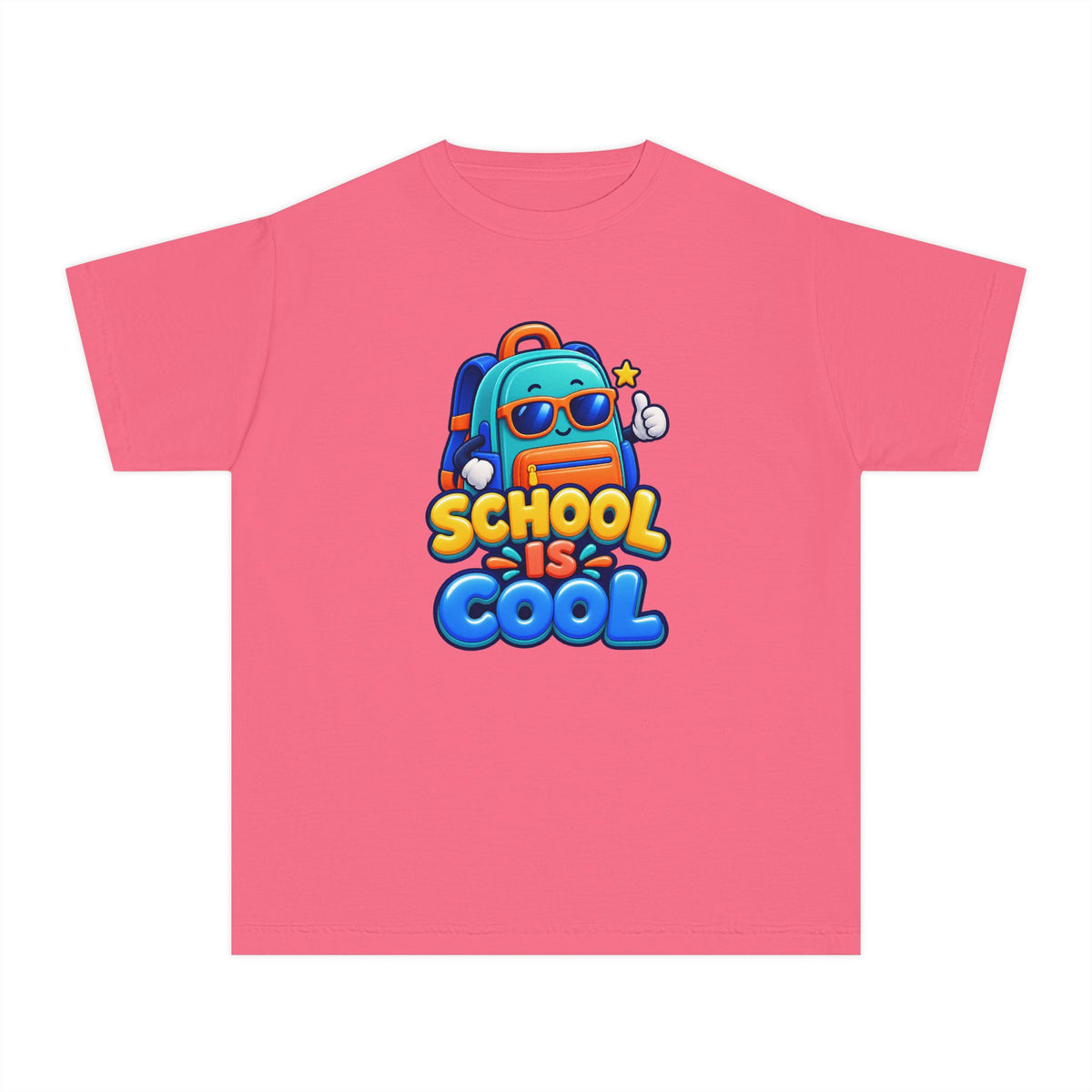 🎒 School Is Cool Backpack Cartoon Kids Tee