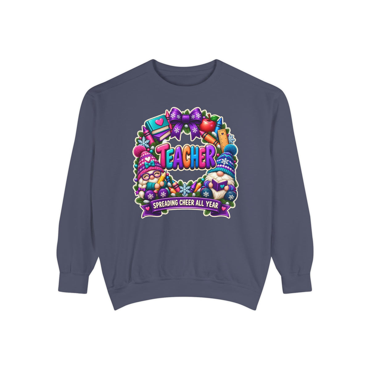 Teacher Spreading Gnomes Cheer All Year Christmas Sweatshirt