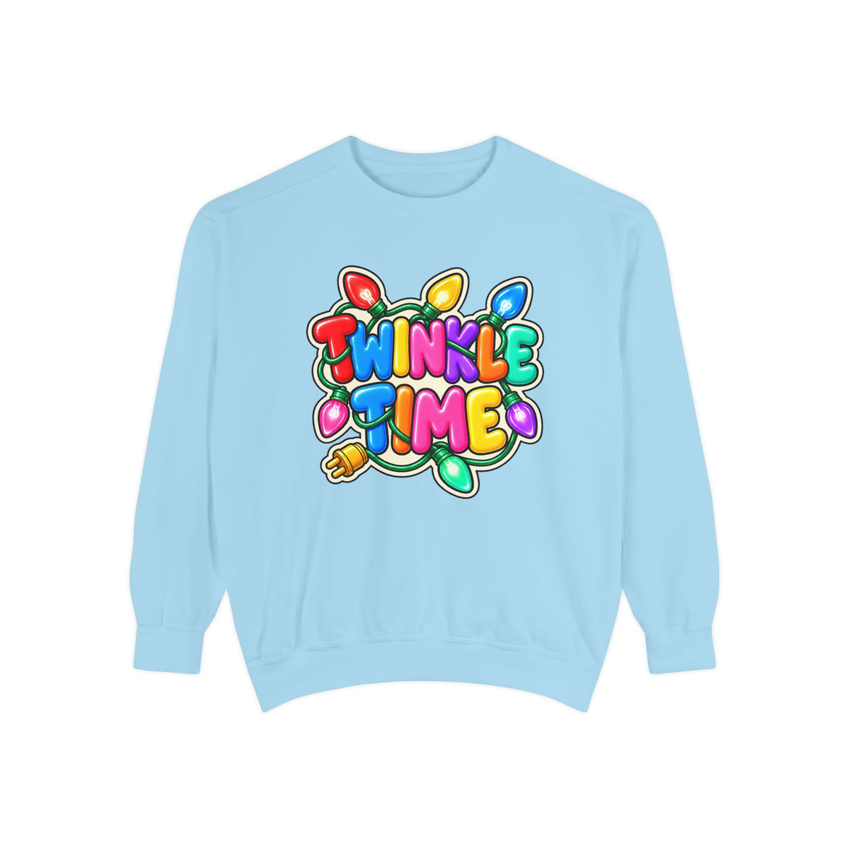 Twinkle Time Christmas - Colorful Holiday Light Graphic  Sweatshirt