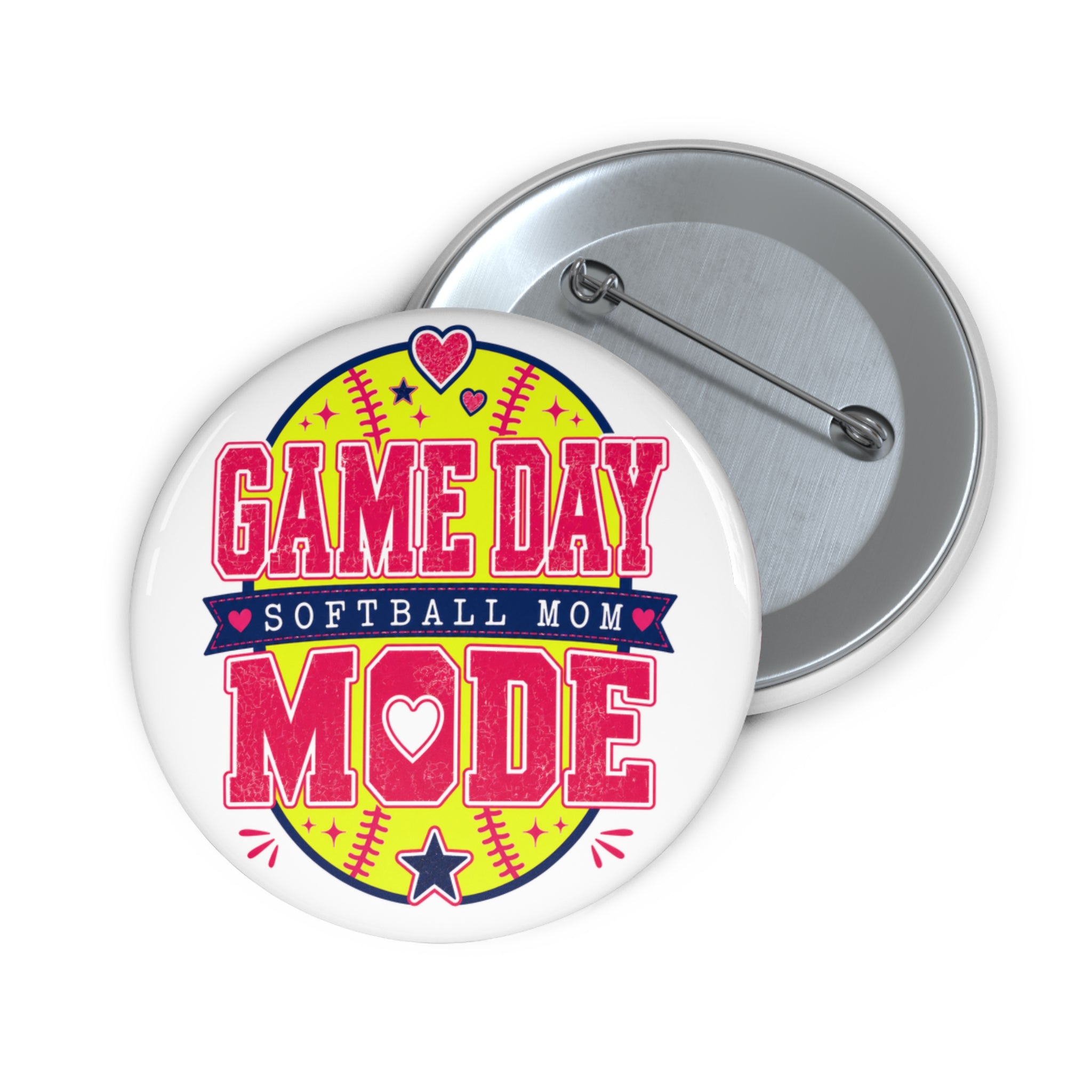 "Game Day Mode" Softball Mom Pin Button — Cute Sports Fan Badge