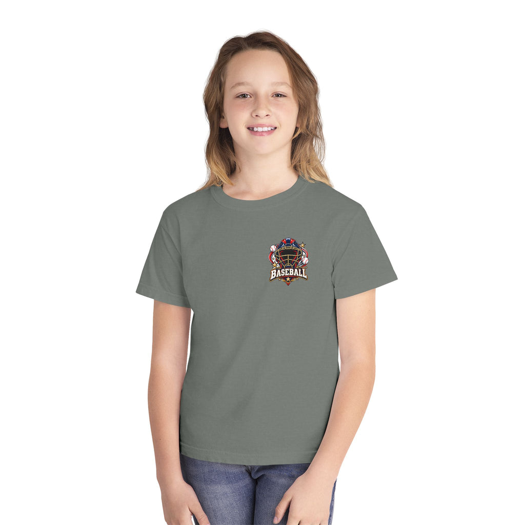 Baseball Catcher Mask Youth Tee — Patriotic Baseball Graphic T‑Shirt  ⚾