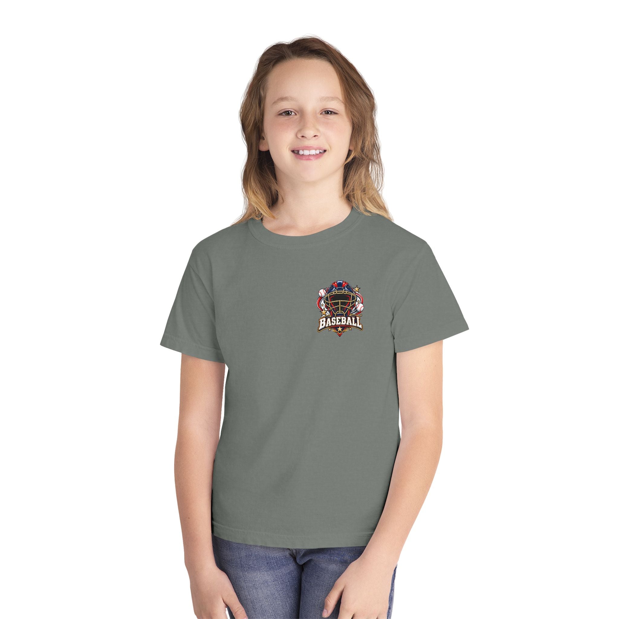 Baseball Catcher Mask Youth Tee — Patriotic Baseball Graphic T‑Shirt  ⚾