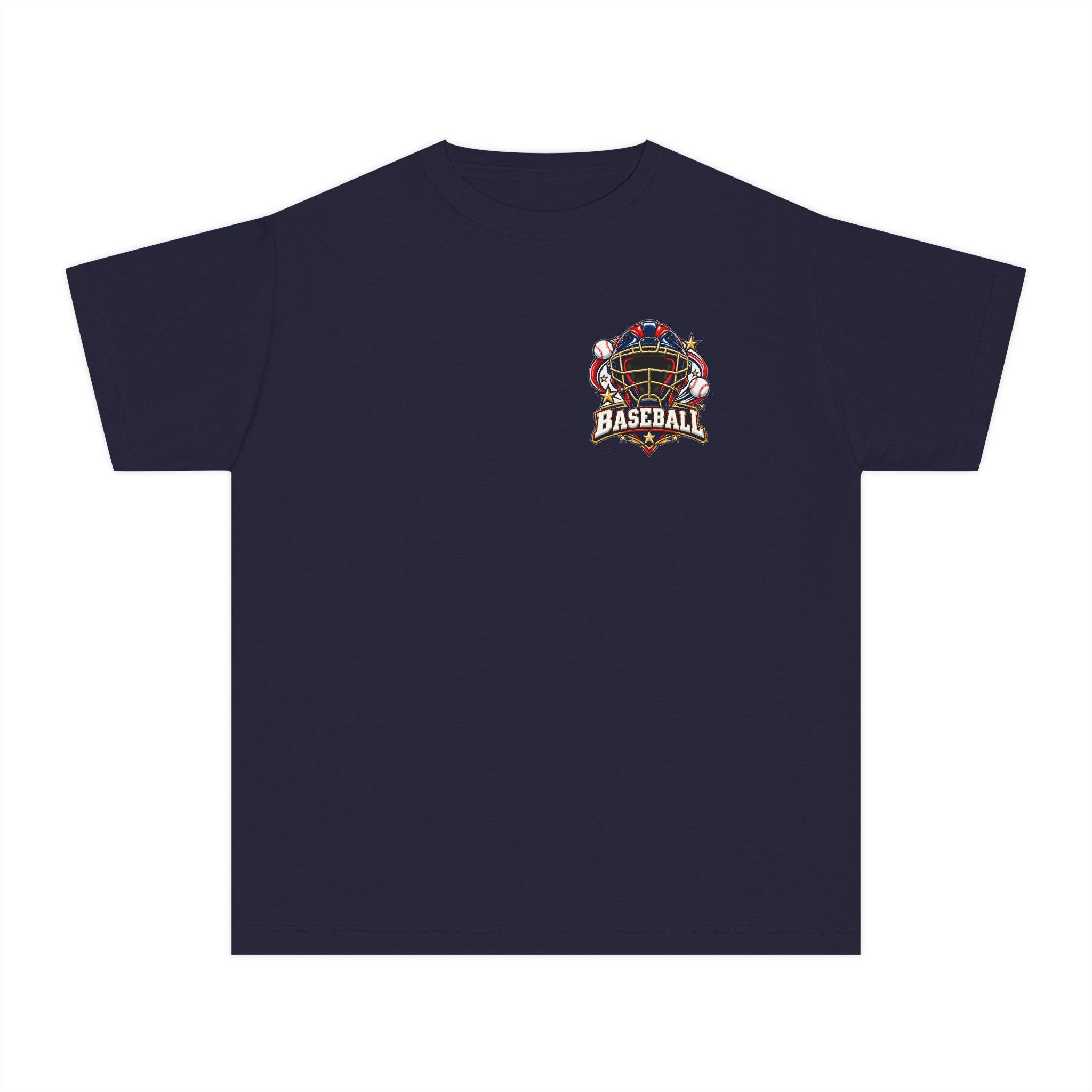 Baseball Catcher Mask Youth Tee — Patriotic Baseball Graphic T‑Shirt  ⚾