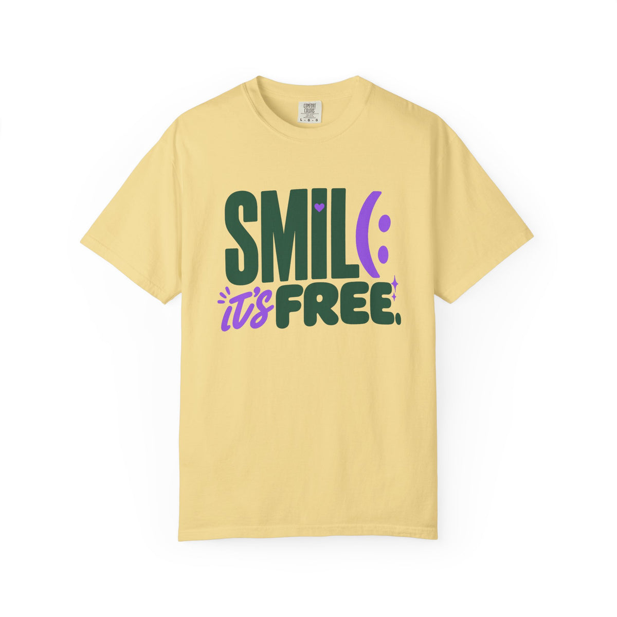 SMILE IT’S FREE! Garment-Dyed Graphic Tee