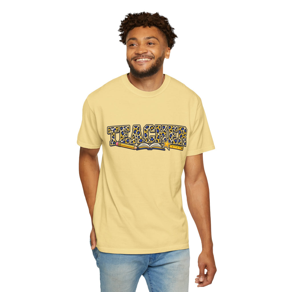 Leopard Print Teacher Comfort Colors® Heavyweight Tee 🍎✏️