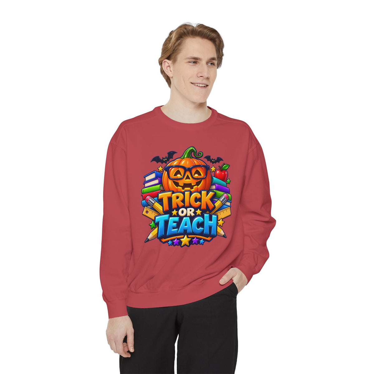Trick or Teach Halloween Teacher Sweatshirt 🎃📚 | Pumpkin School Crewneck