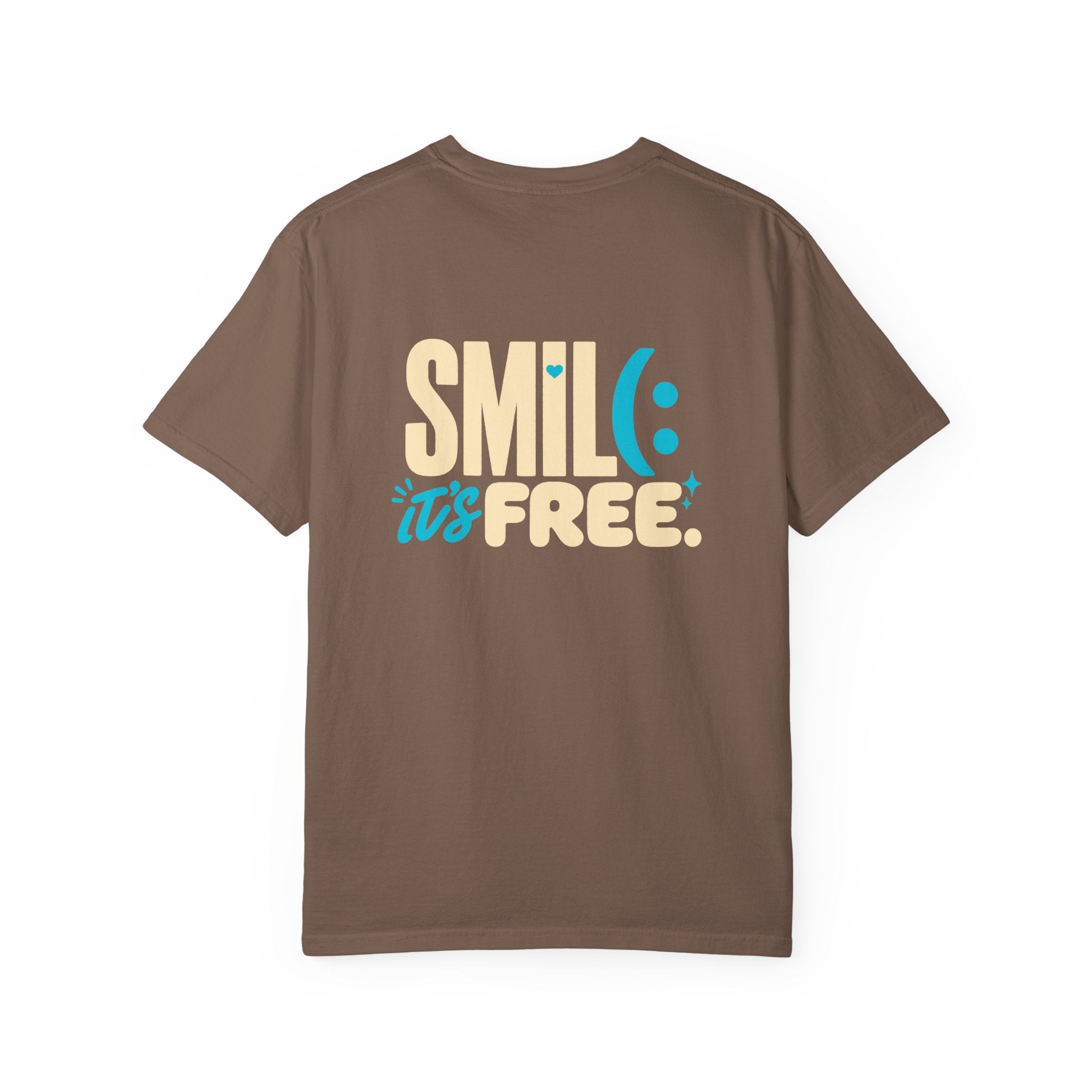 SMIL(: IT’S FREE. Charcoal & Plum Front-and-Back Tee