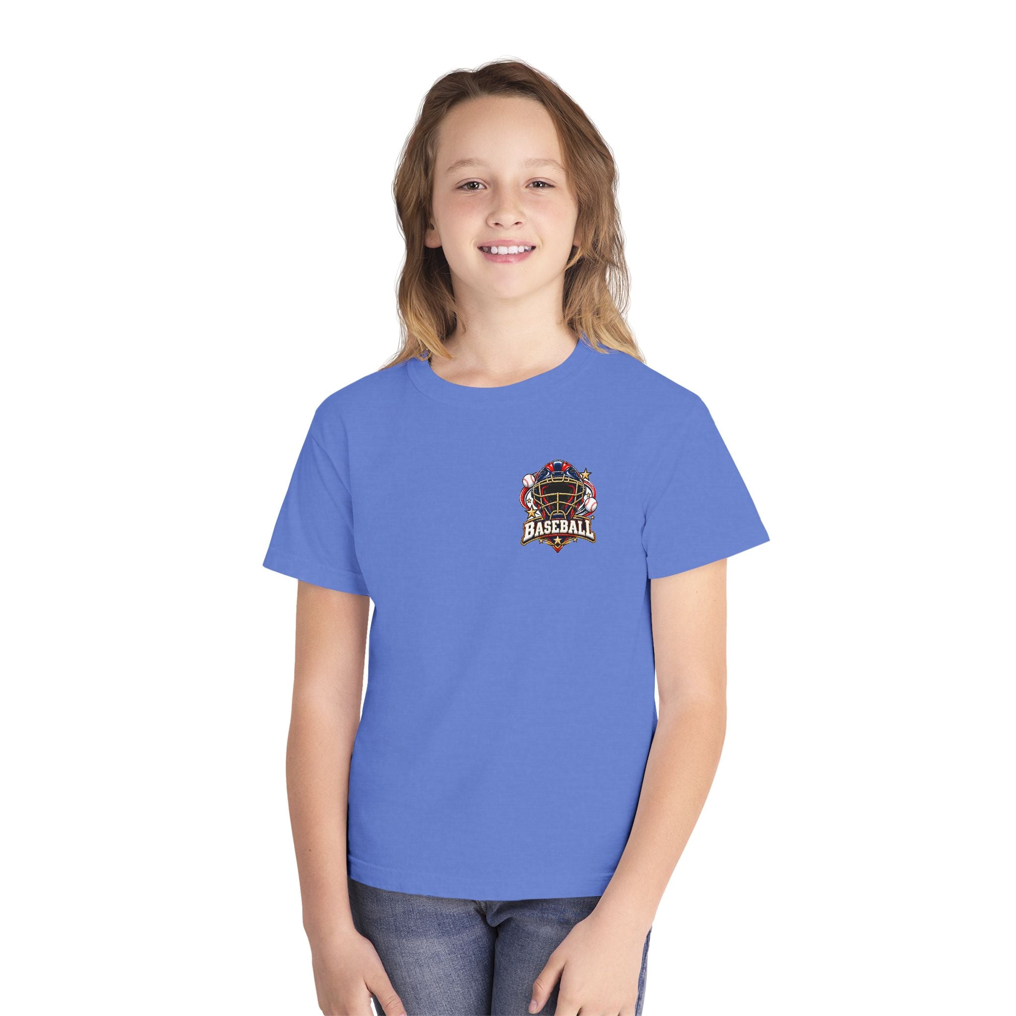 Baseball Catcher Mask Youth Tee — Patriotic Baseball Graphic T‑Shirt  ⚾