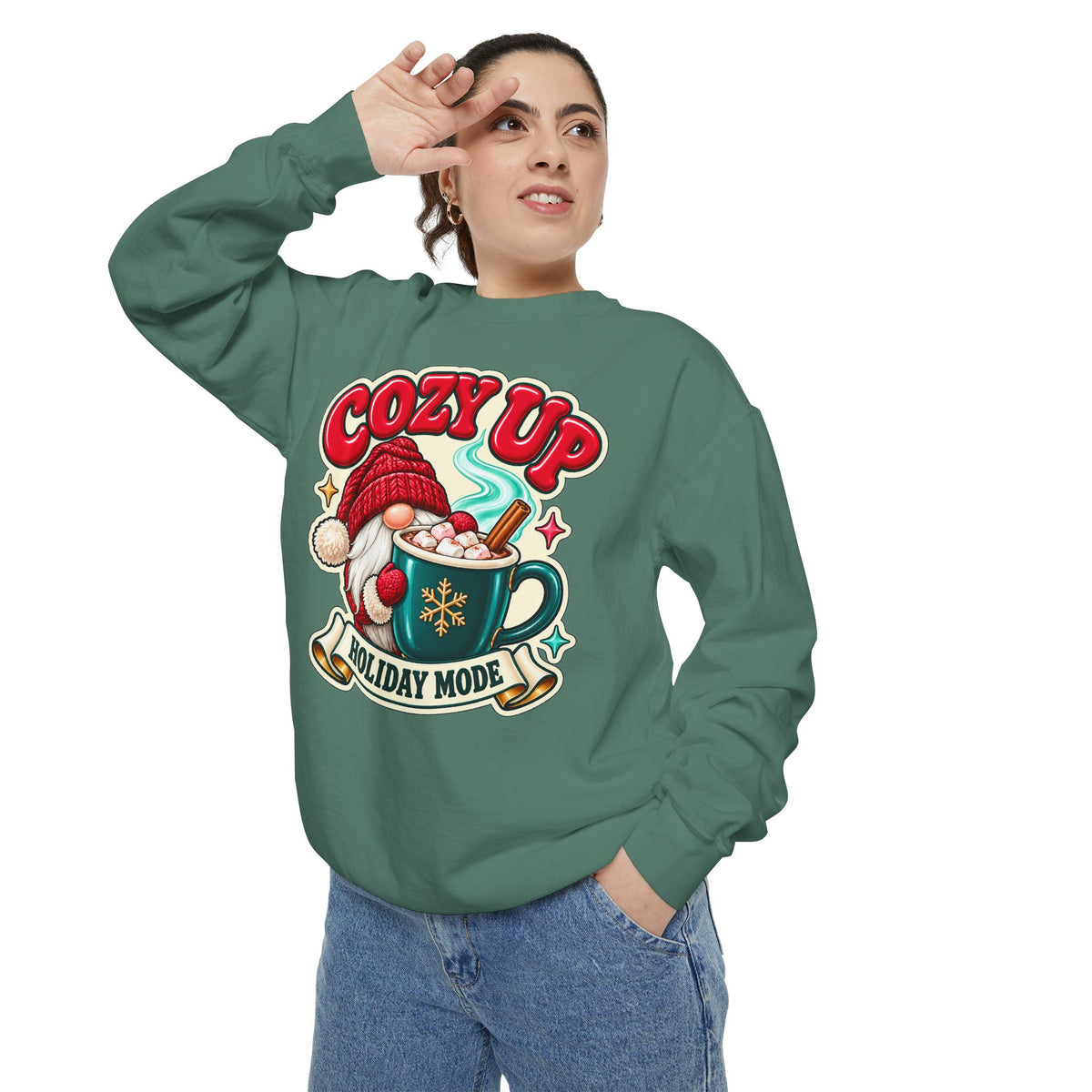 Cozy Up Christmas Mode Gnome Cocoa Sweatshirt