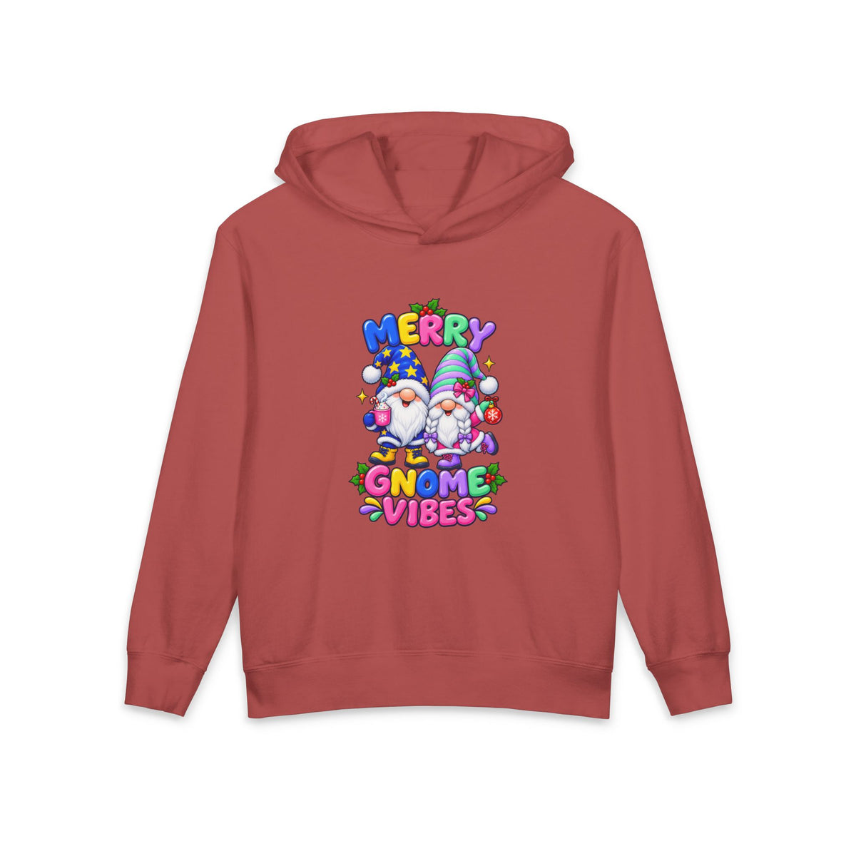Merry Gnome Vibes Youth Christmas Hoodie