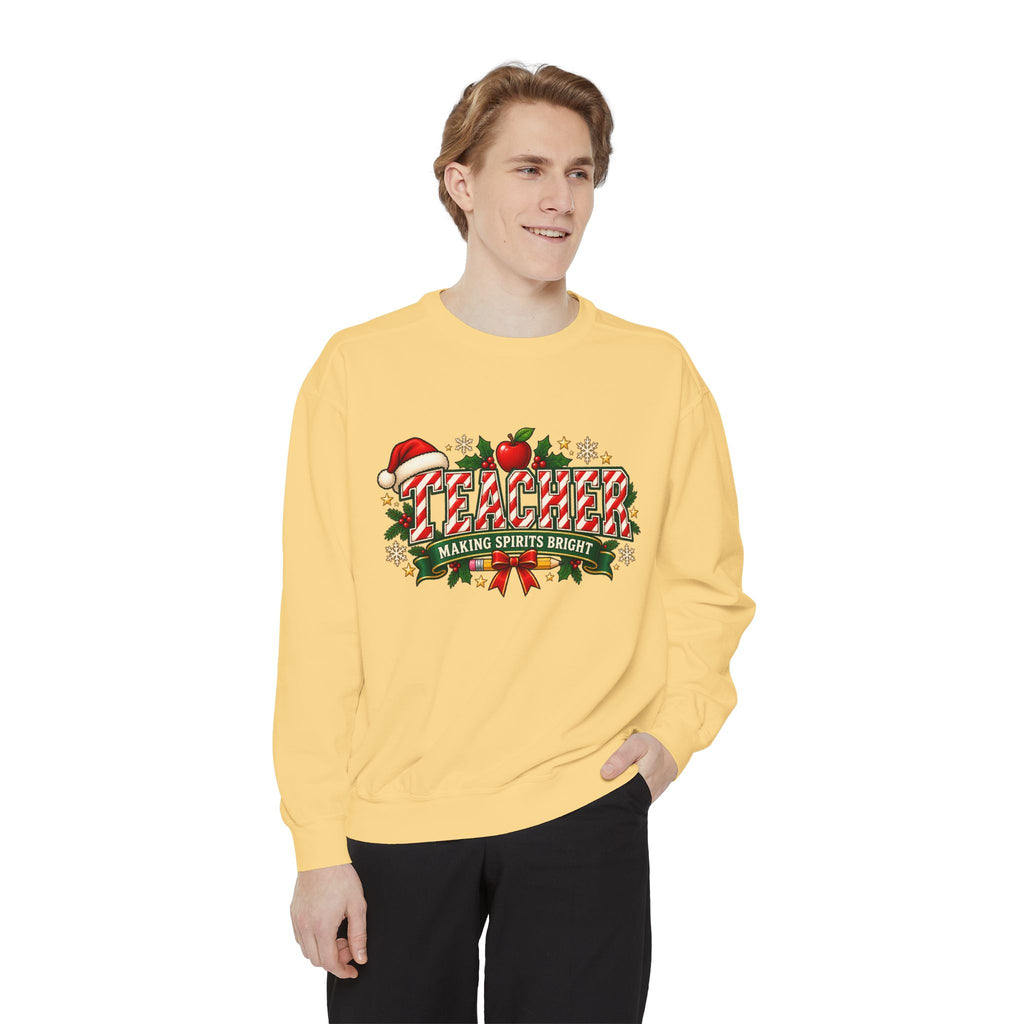 Teacher Making Spirits Bright Christmas Sweatshirt