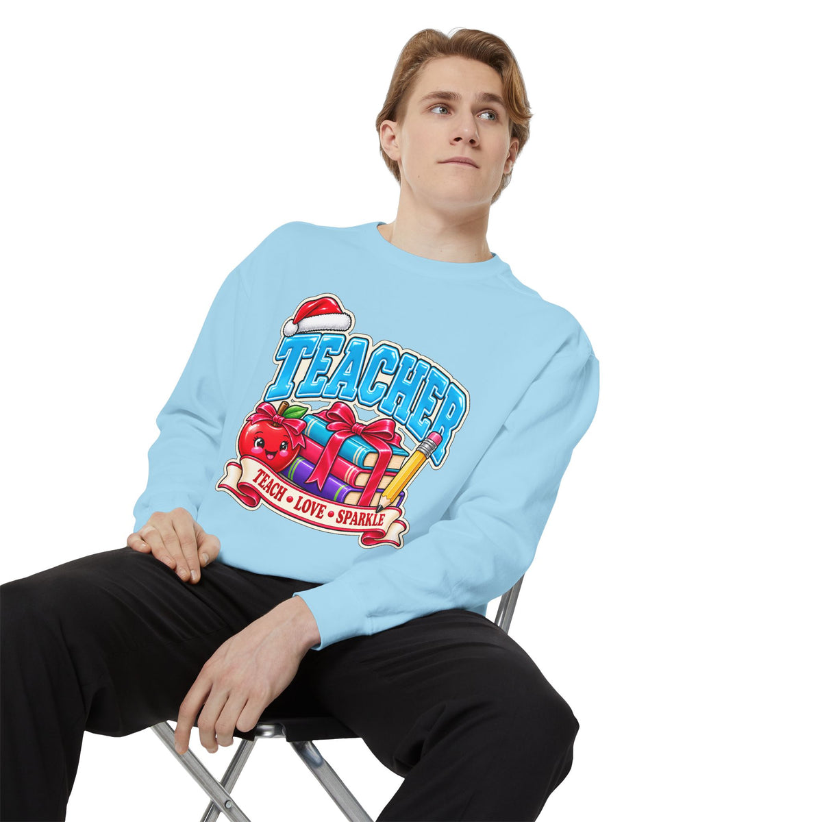 Teach • Love • Sparkle Christmas Teacher Sweatshirt