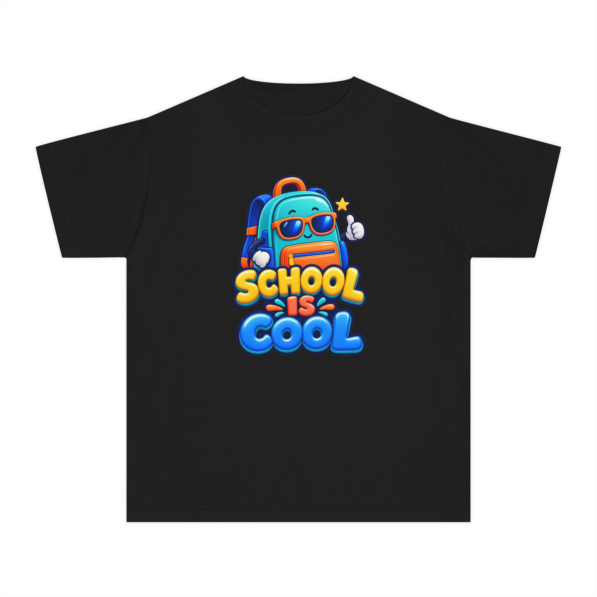 🎒 School Is Cool Backpack Cartoon Kids Tee