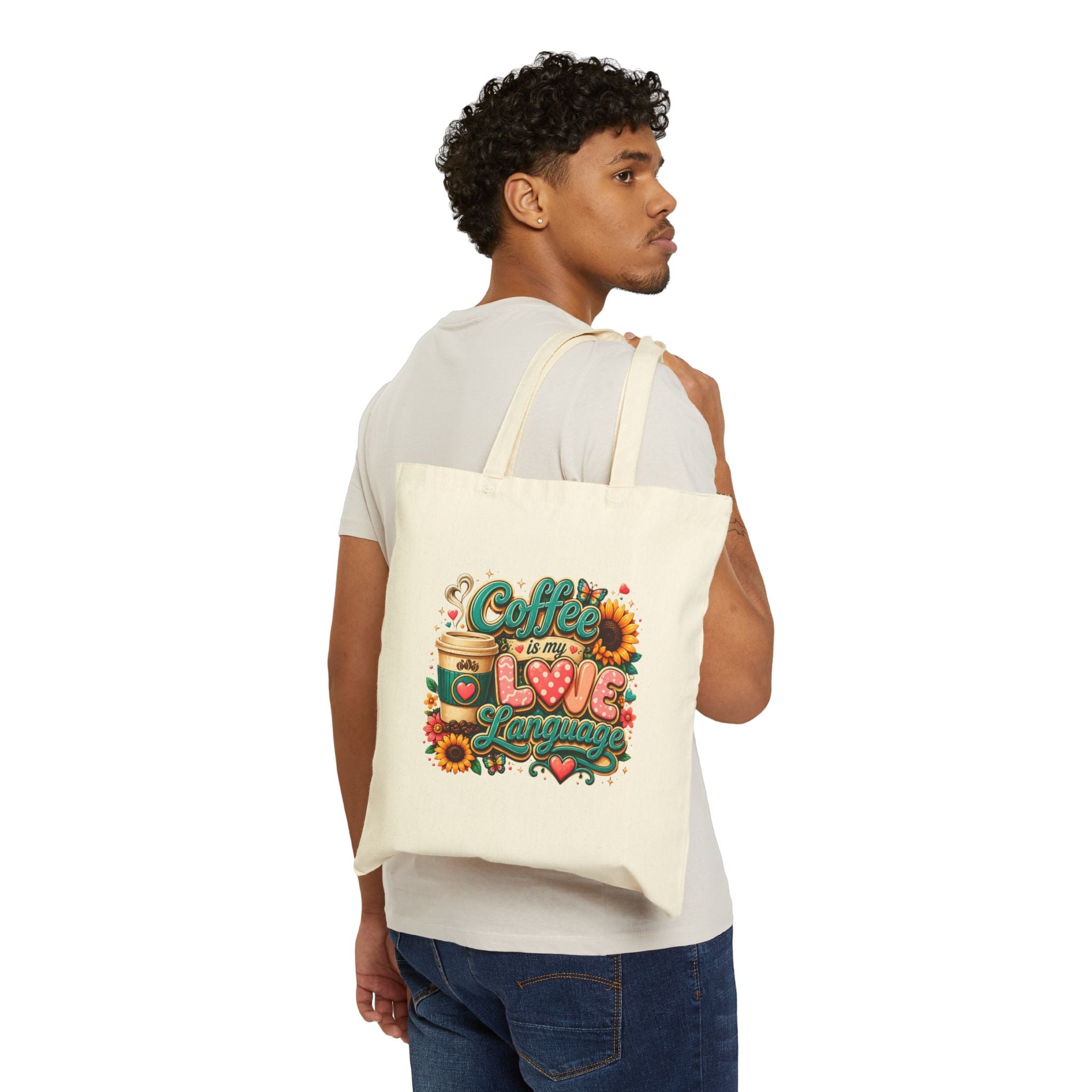 Coffee Is My Love Language - Coffee Lover Grocery Canvas Tote