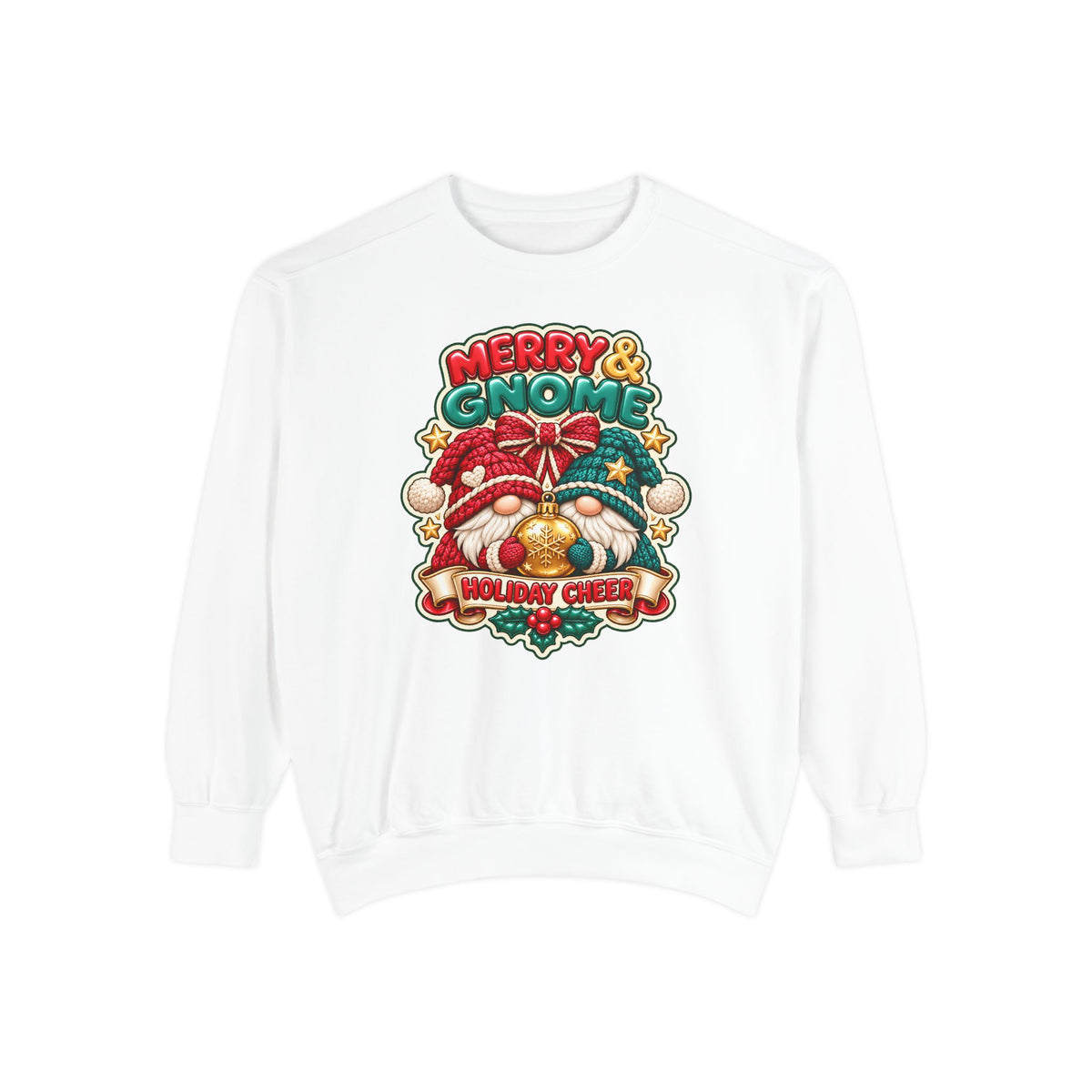 Merry and Gnome Holiday Cheer Sweatshirt — Cute Christmas Design