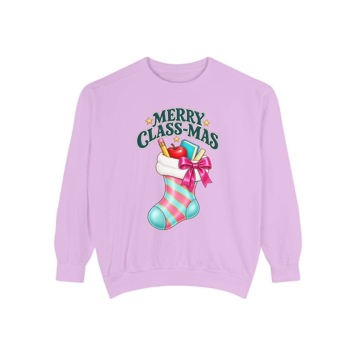 Merry Class-mas Sweatshirt — Christmas Teacher Holiday Stocking Crewneck
