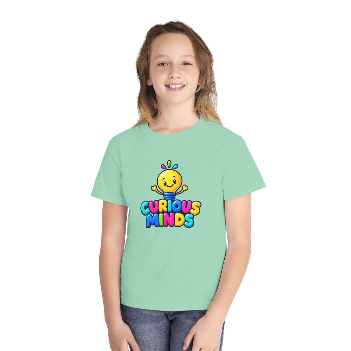 💡 Curious Minds Kids Tee Colorful Happy Character