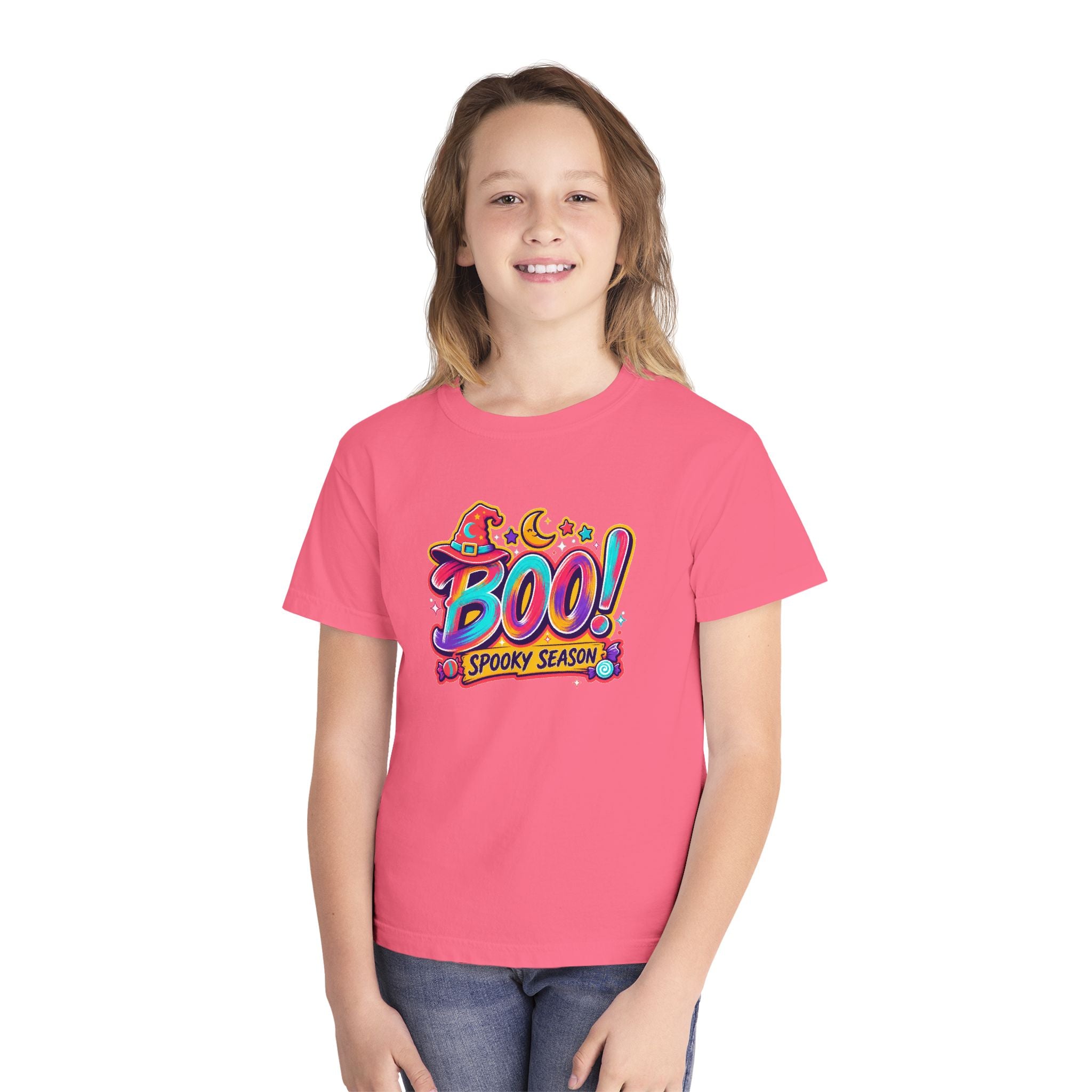 🎃 BOO! Spooky Season Youth Retro Tee ✨