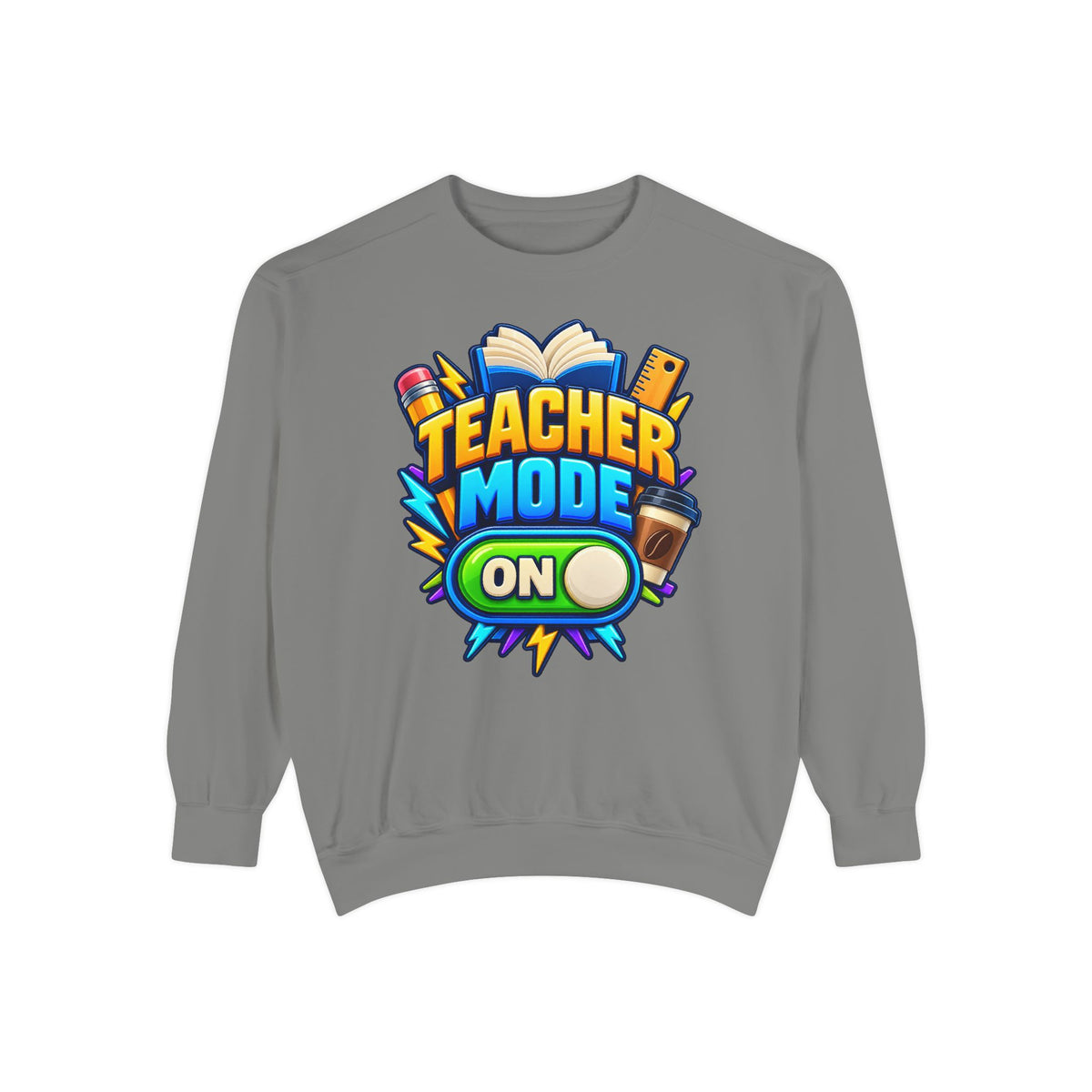 Teacher Mode On Sweatshirt 📚☕ | Funny Teacher Crewneck
