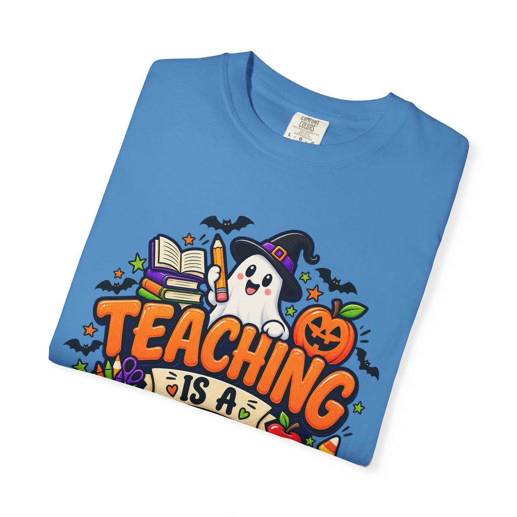 Teaching Is a Treat Halloween T-Shirt — Cute Ghost & Pumpkin Teacher Tee