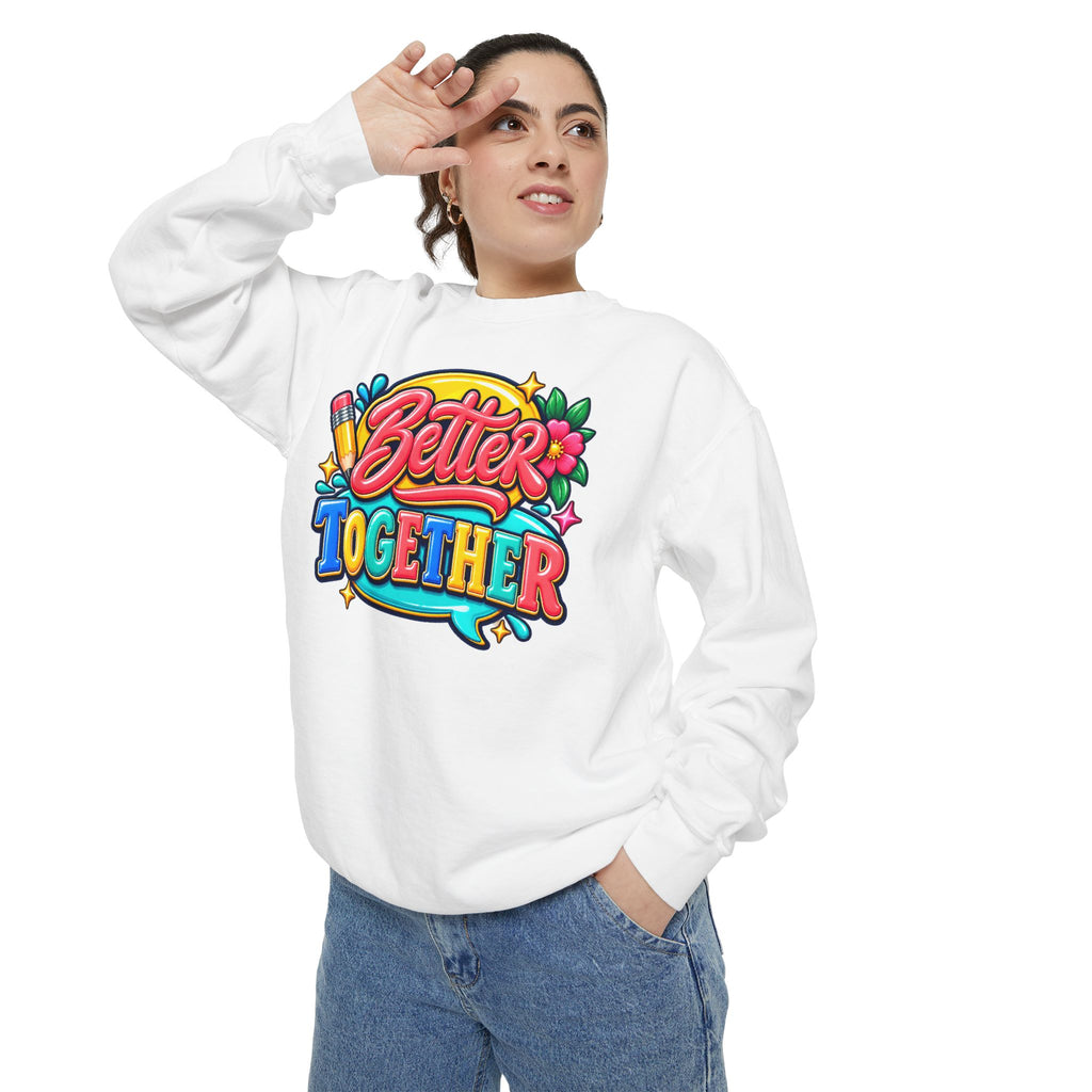 Better Together Sweatshirt Colorful Retro Graphic Crewneck