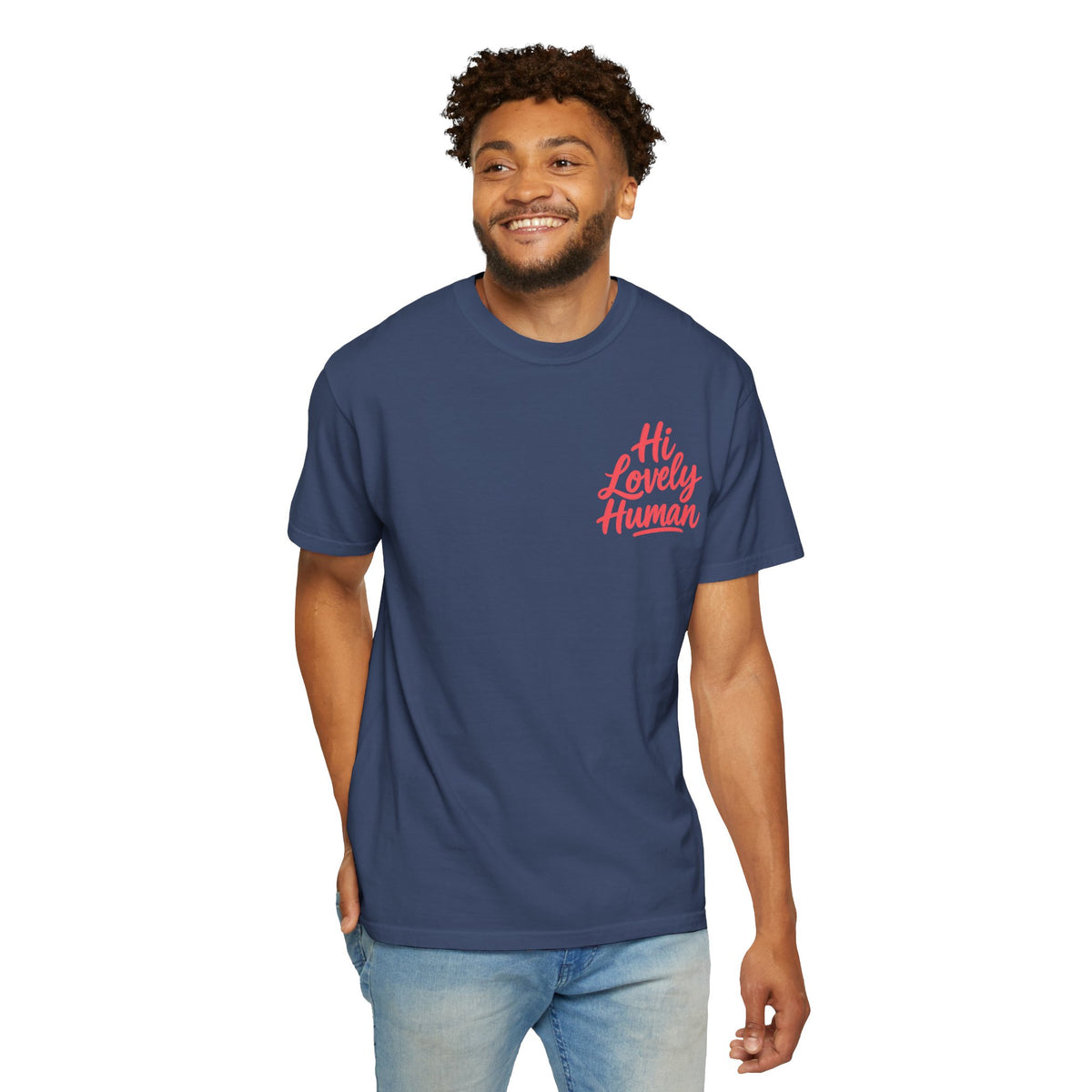 Hi Lovely Human Navy Garment-Dyed Comfort Colors® T-Shirt