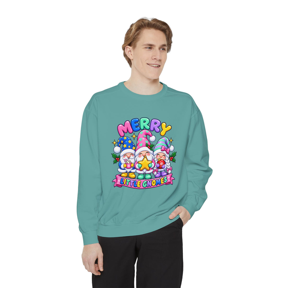 Merry Little Gnomes Sweatshirt Cute Christmas Holiday Crewneck