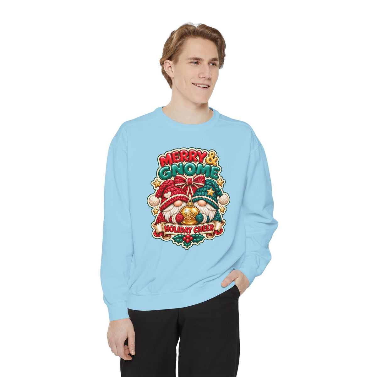 Merry and Gnome Holiday Cheer Sweatshirt — Cute Christmas Design