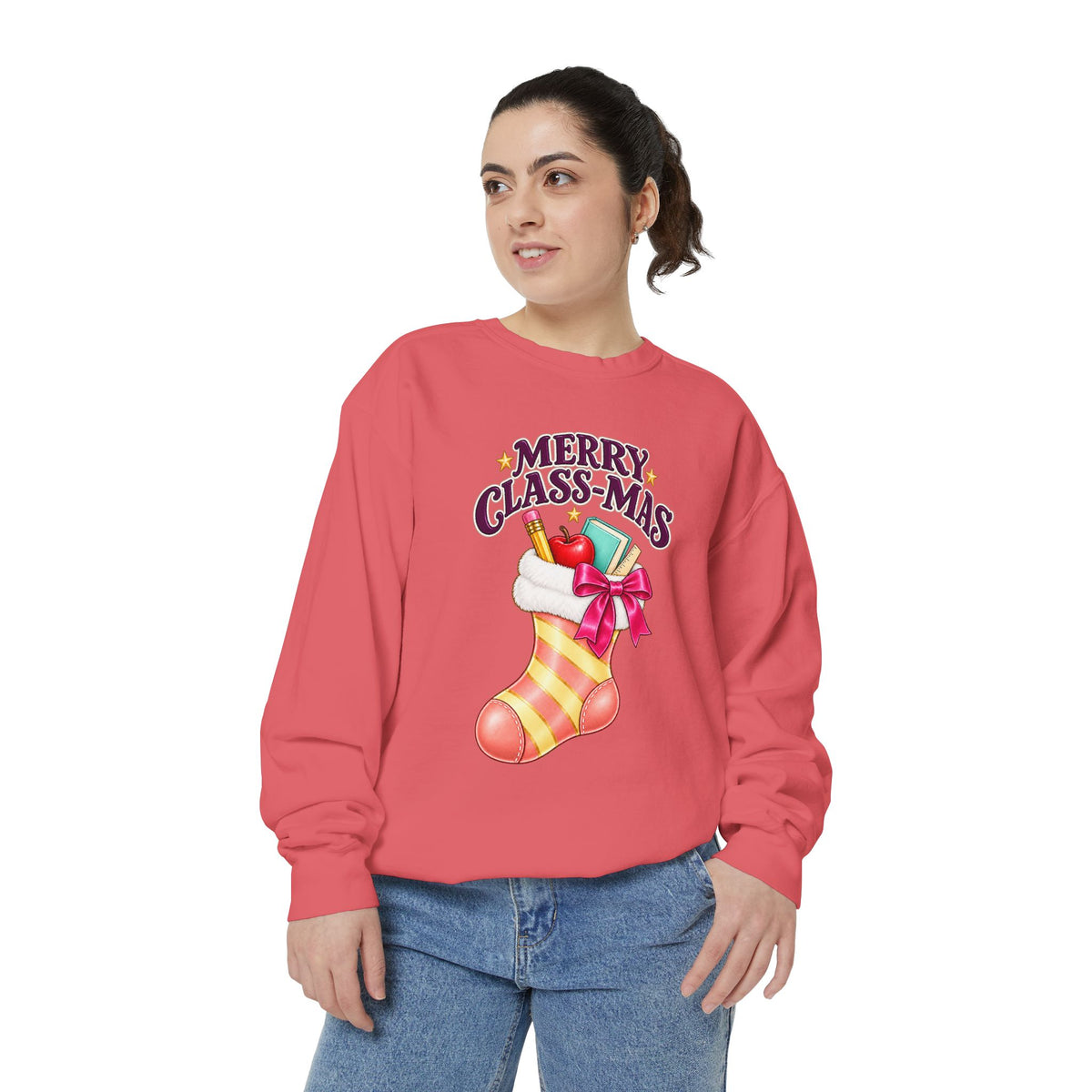 Merry Class-mas Sweatshirt – Cute Christmas Stocking Teacher Holiday Sweater