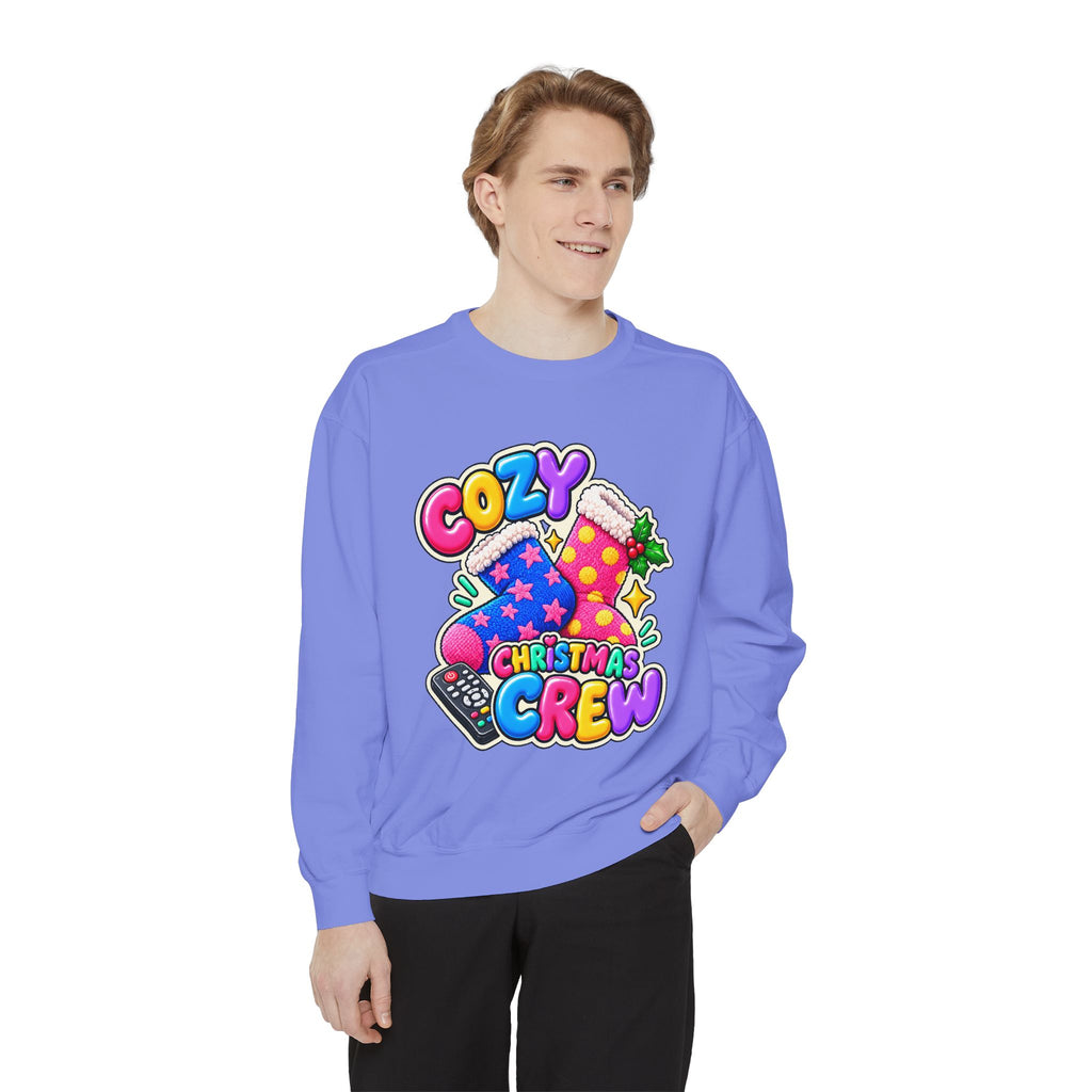 Cozy Christmas Crew Crewneck Sweatshirt 🧦🎄📺