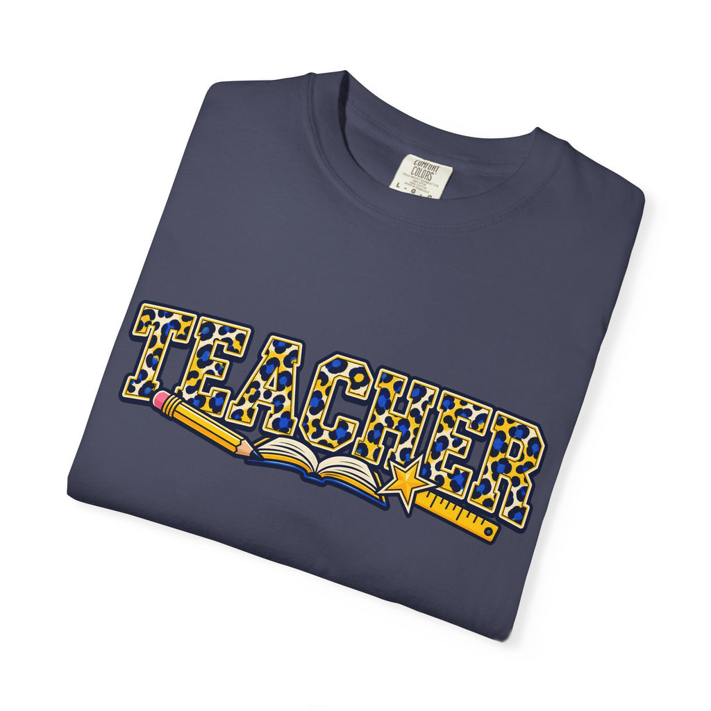 Leopard Print Teacher Comfort Colors® Heavyweight Tee 🍎✏️