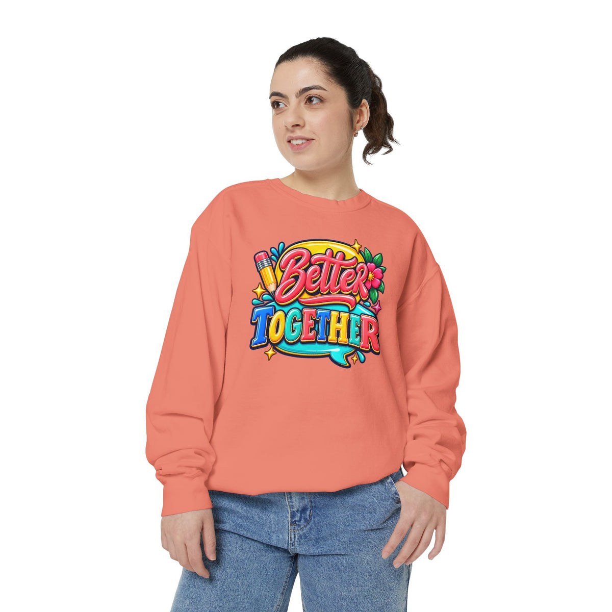 Better Together Sweatshirt Colorful Retro Graphic Crewneck