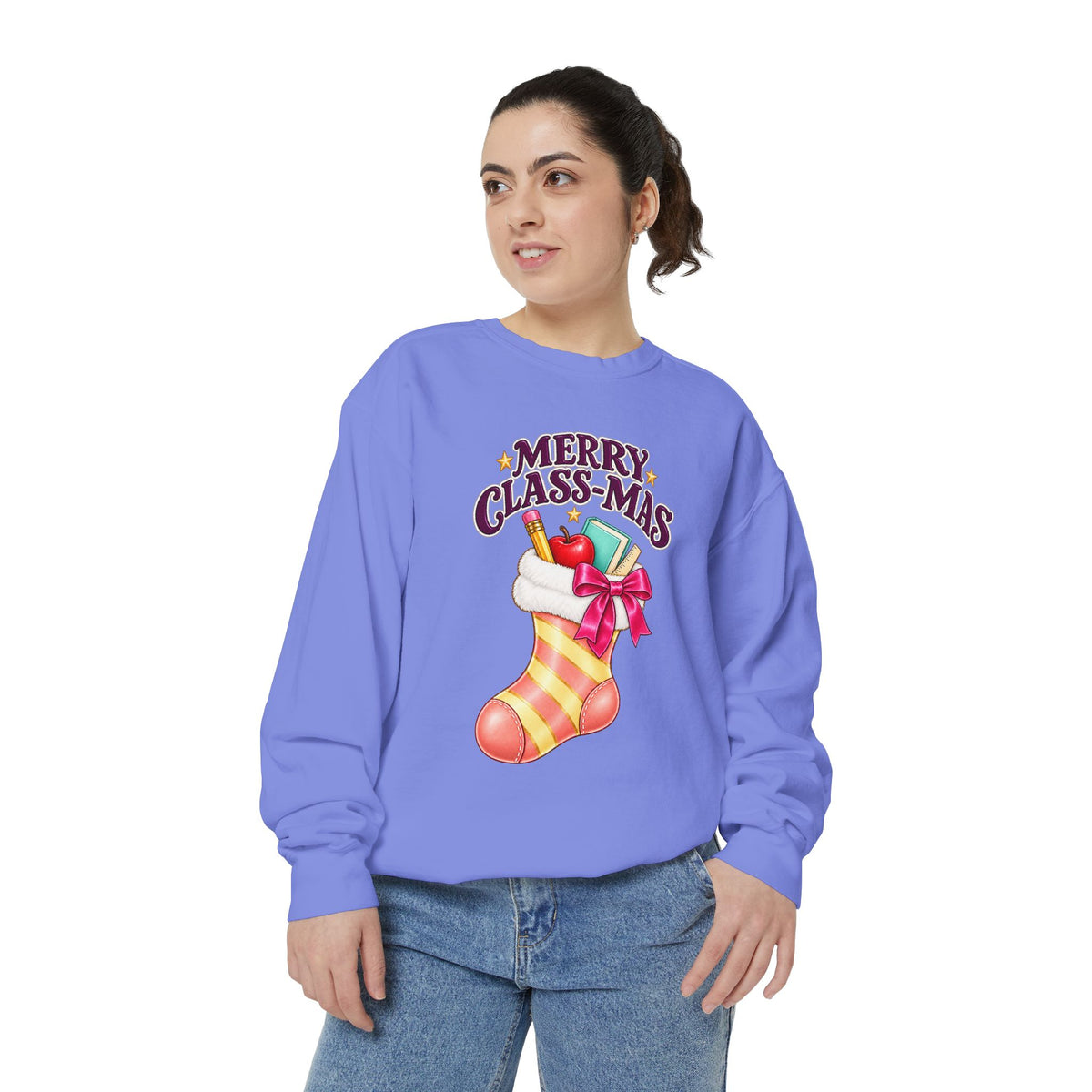 Merry Class-mas Sweatshirt – Cute Christmas Stocking Teacher Holiday Sweater