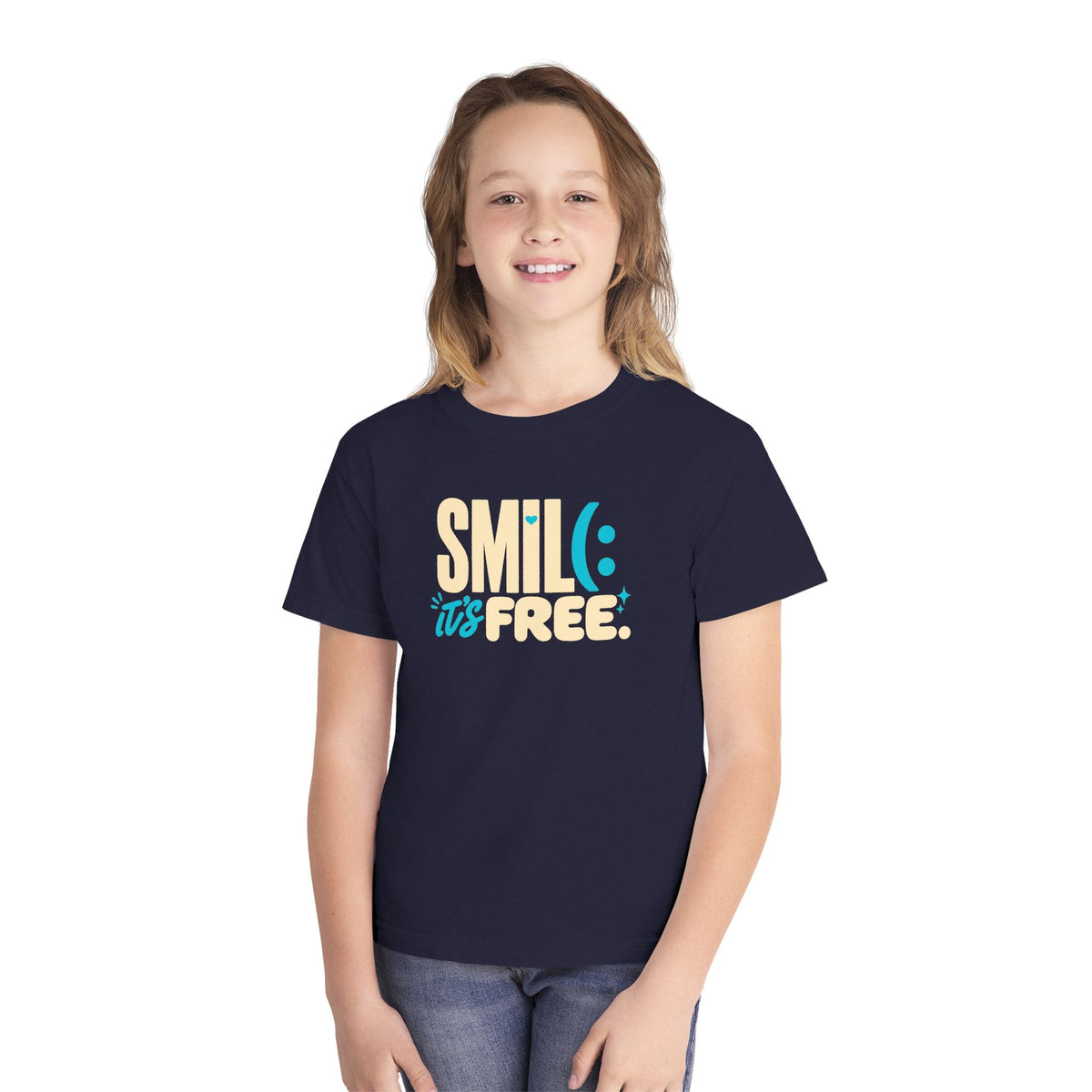 SMILE IT’S FREE! Youth Garment-Dyed Tee