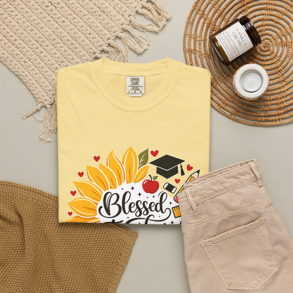 Blessed Teacher Heavyweight Tee 🌻📚✏️