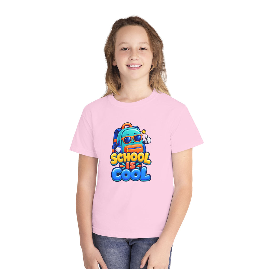 🎒 School Is Cool Backpack Cartoon Kids Tee