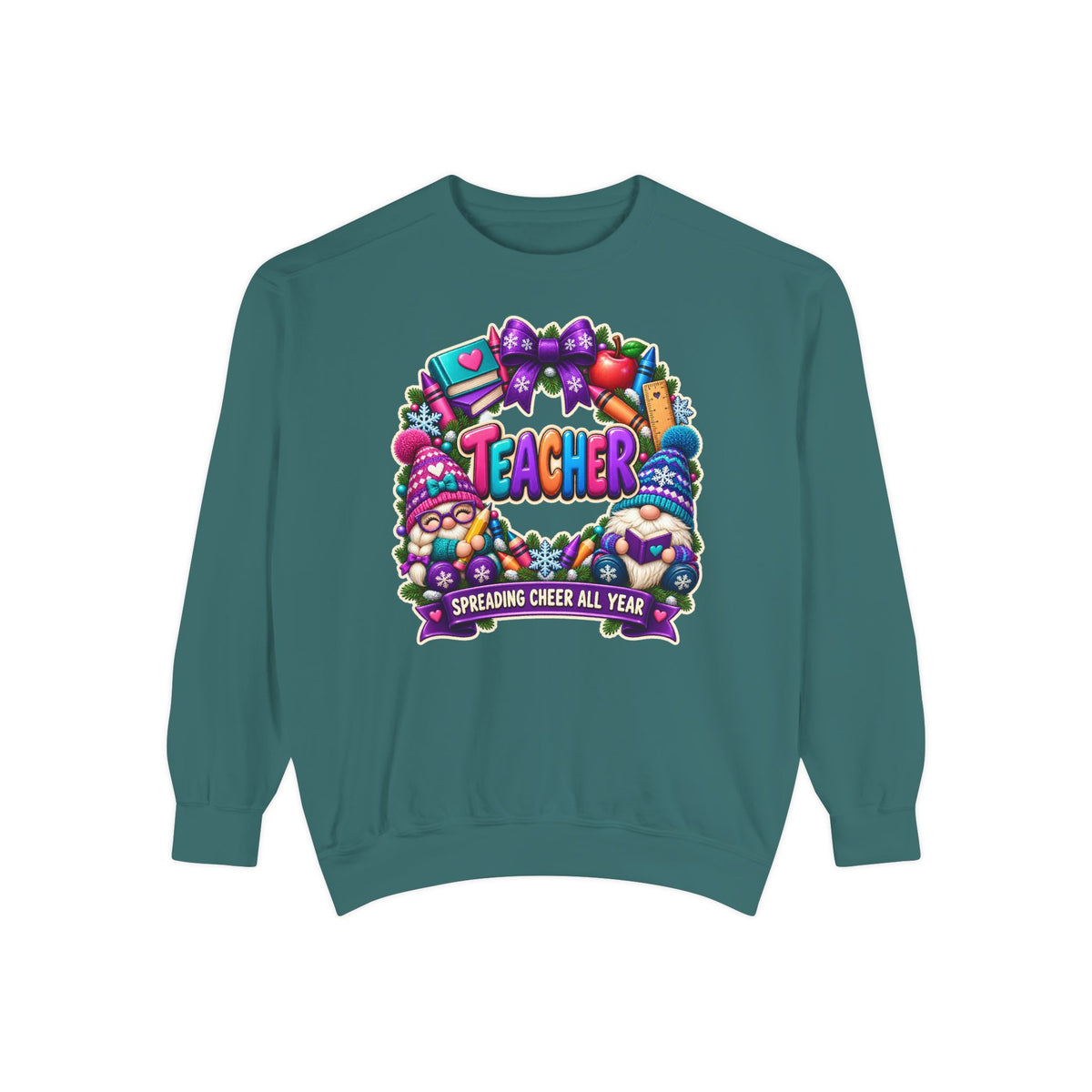 Teacher Spreading Gnomes Cheer All Year Christmas Sweatshirt