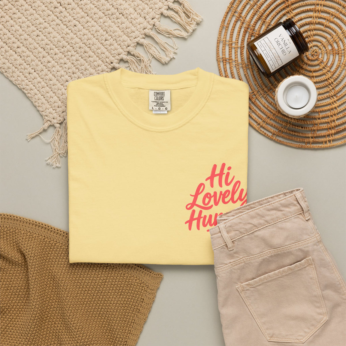 Hi Lovely Human Navy Garment-Dyed Comfort Colors® T-Shirt