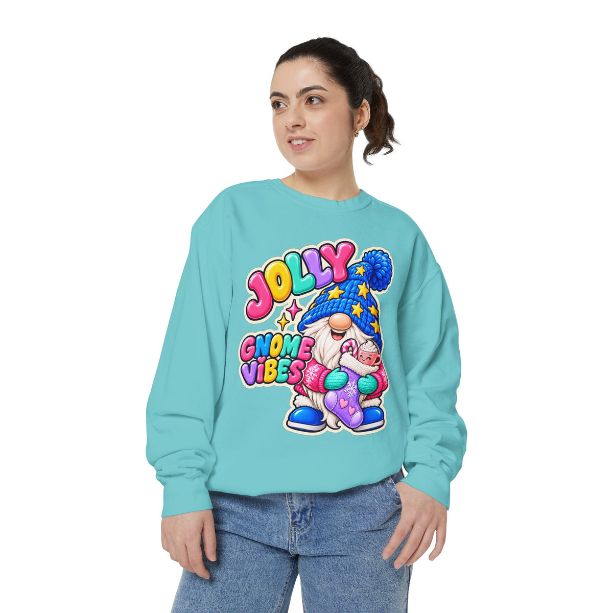 Jolly Gnome Vibes Christmas Sweatshirt