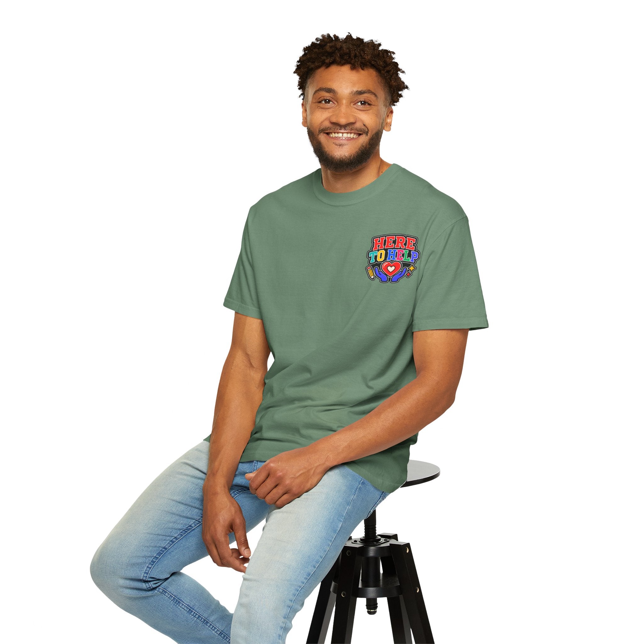 Here to Help School Support Staff Comfort Colors® Tee 🍎✏️