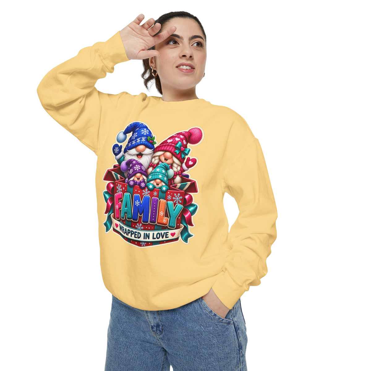 Family Wrapped in Gnome Love Christmas Sweatshirt