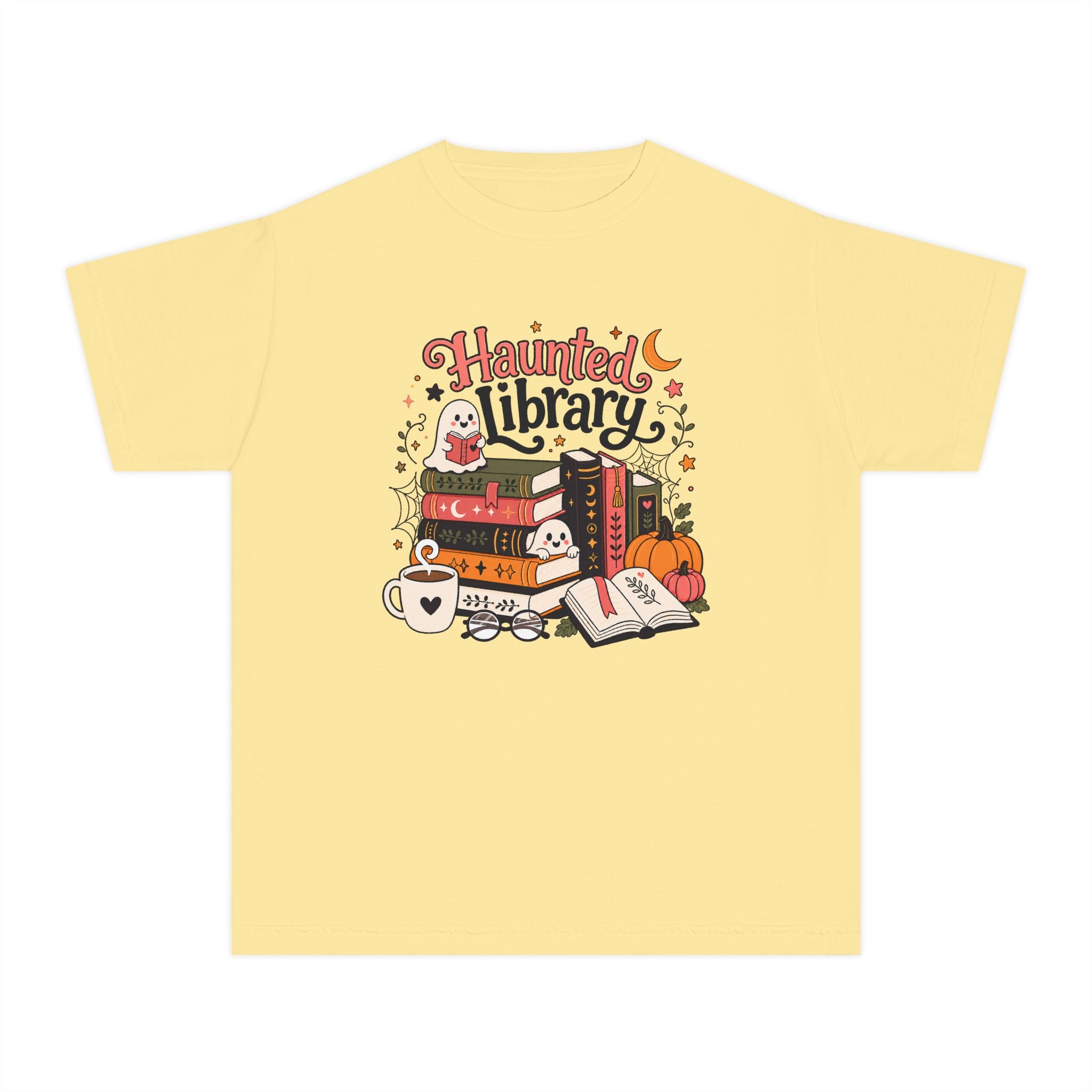 Haunted Library Youth Retro Tee 🎃📚