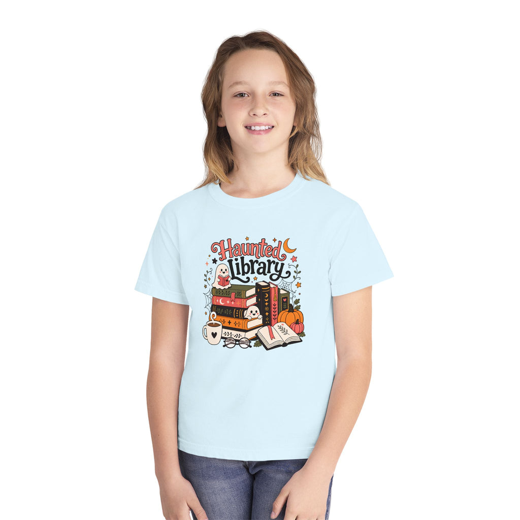 Haunted Library Youth Retro Tee 🎃📚